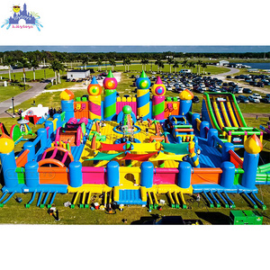 0.55mm pvc inflatable amusement park, outdoor party kids fun park, inflatable indoor playground