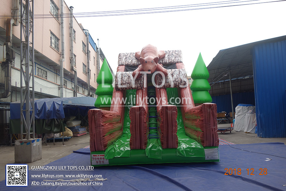 Outdoor Commercial Inflatable Stair Slide, Exciting Giant Inflatable Dry Slide, Tropical dry slide for rental