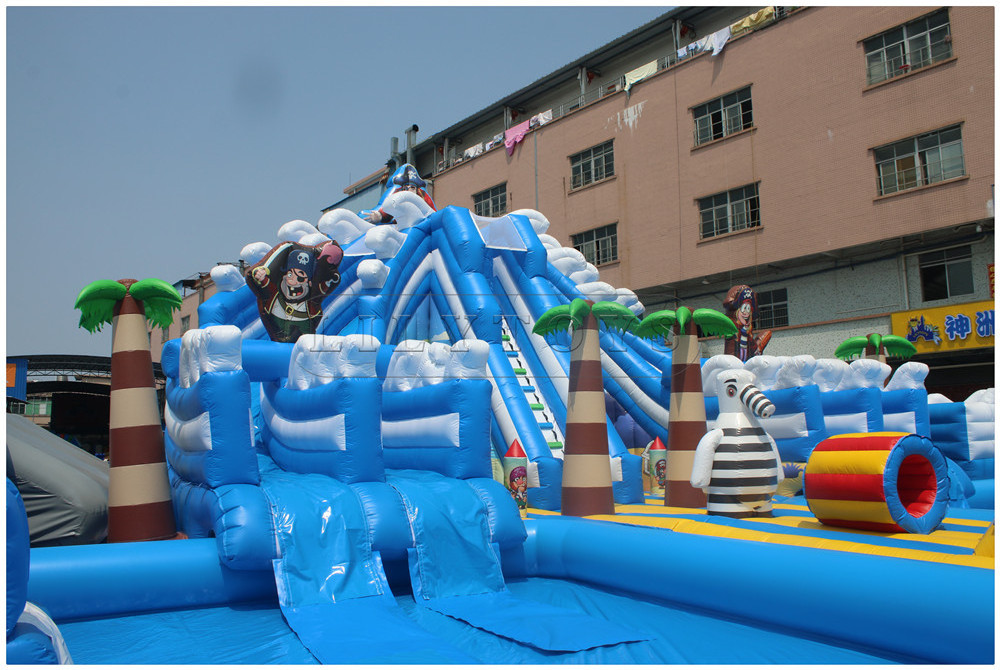 Inflatable pirate giant water slide with pool water slide for kids and adults