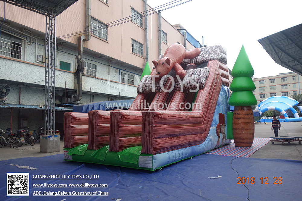 Outdoor Commercial Inflatable Stair Slide, Exciting Giant Inflatable Dry Slide, Tropical dry slide for rental