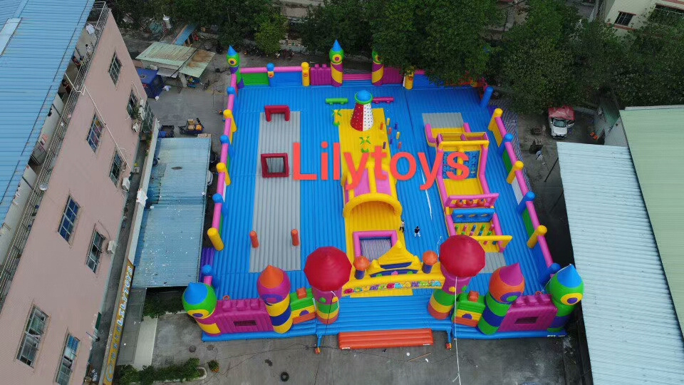 0.55mm pvc inflatable amusement park, outdoor party kids fun park, inflatable indoor playground