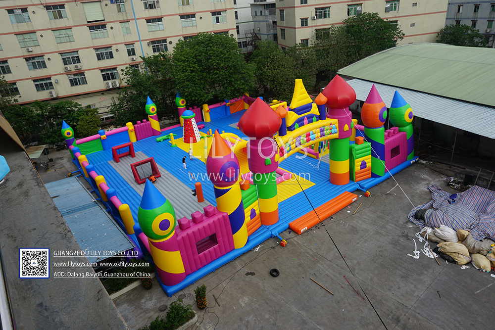 0.55mm pvc inflatable amusement park, outdoor party kids fun park, inflatable indoor playground