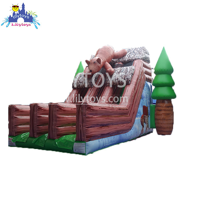 Outdoor Commercial Inflatable Stair Slide, Exciting Giant Inflatable Dry Slide, Tropical dry slide for rental