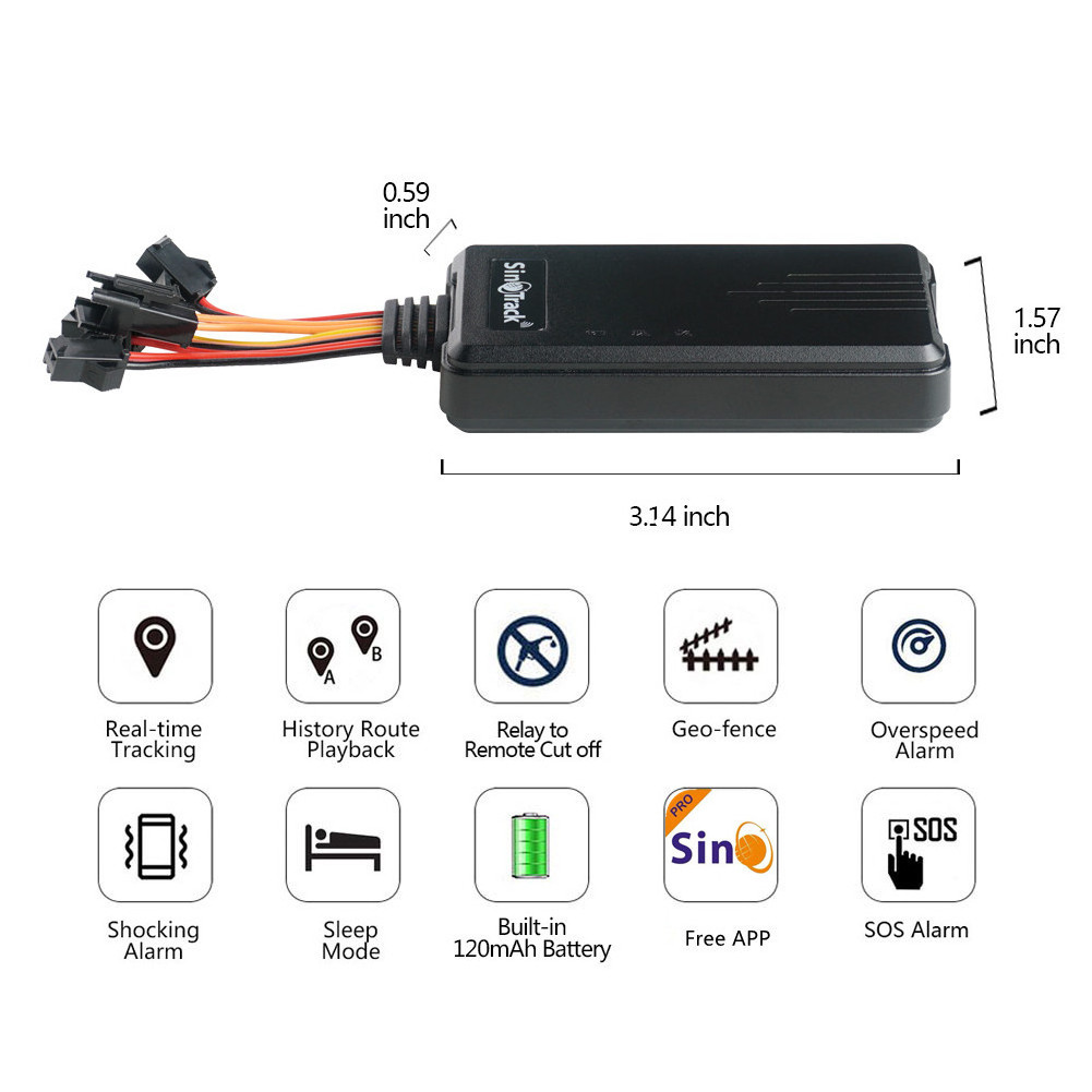 High Quality SinoTrack 4G ST-906L SOS Emergency Button Car Track GPS Tracker With Free Tracking Software APP