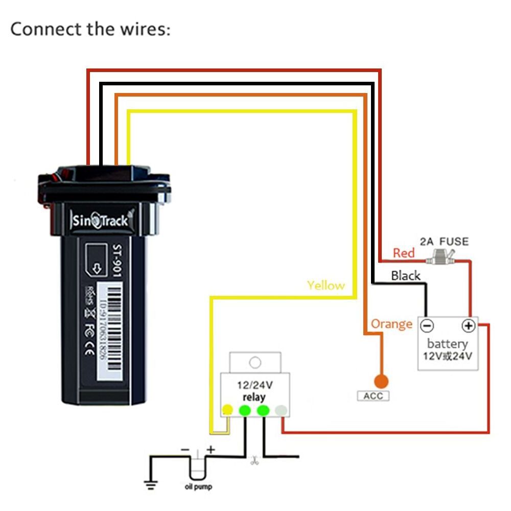 Sinotrack Anti Theft ST-901 4Pin Cable Real-Time Tracking SIM Card Small Vehicle Car Motorcycle GPS Tracker With Cut Off Engine