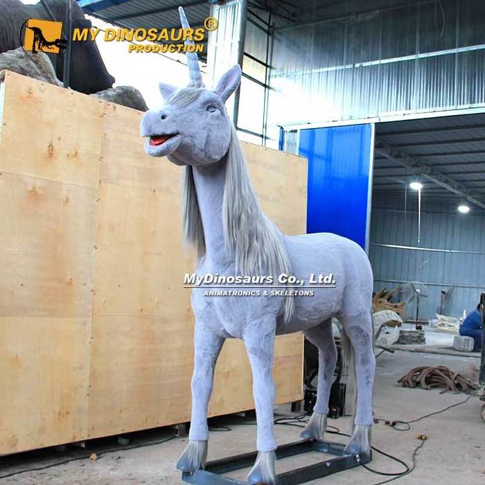 MyDino AA058 Customized Life Size Animatronic Unicorn with Fur