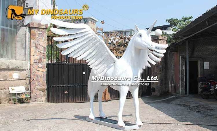 MyDino AA073 Garden decoration artistic pure white animatronic unicorn model