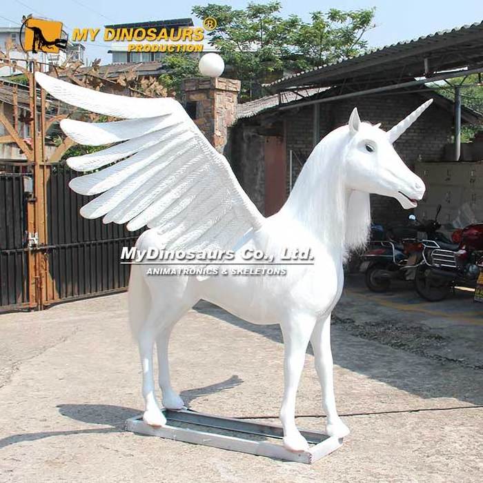 MyDino AA073 Garden decoration artistic pure white animatronic unicorn model