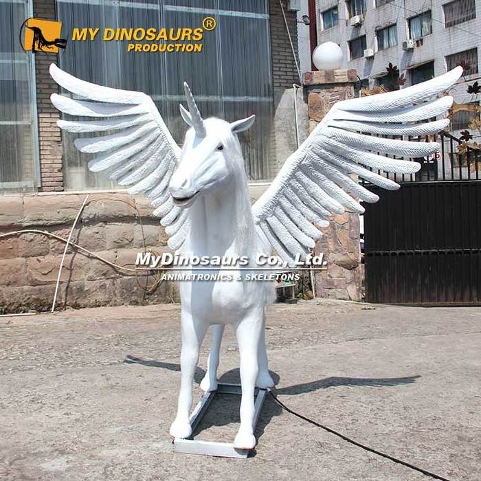 MyDino AA073 Garden decoration artistic pure white animatronic unicorn model