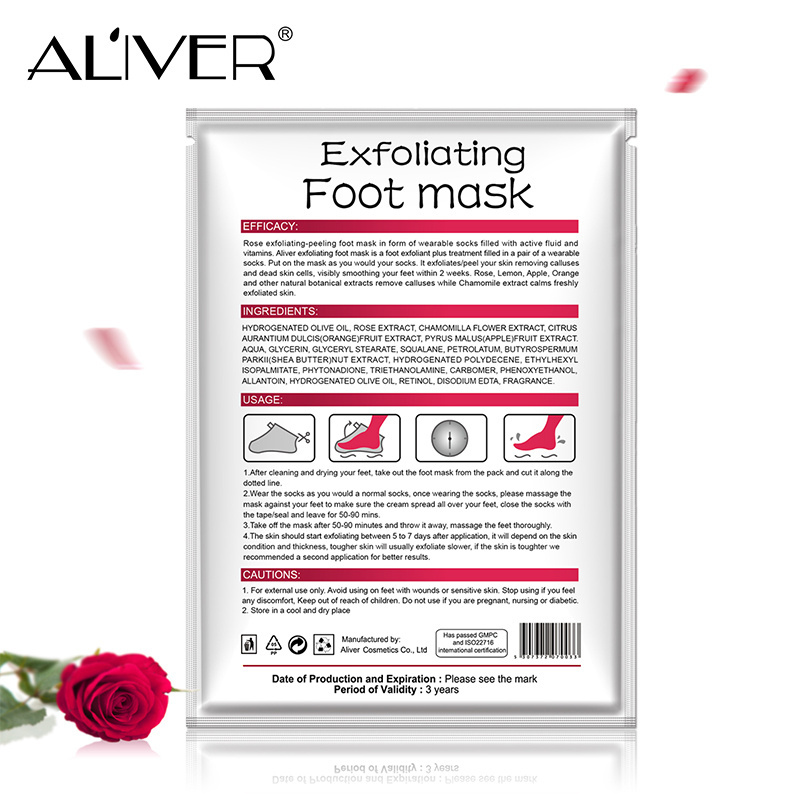 aliver repair rough heel remove dead skin exfoliating foot peeling off mask