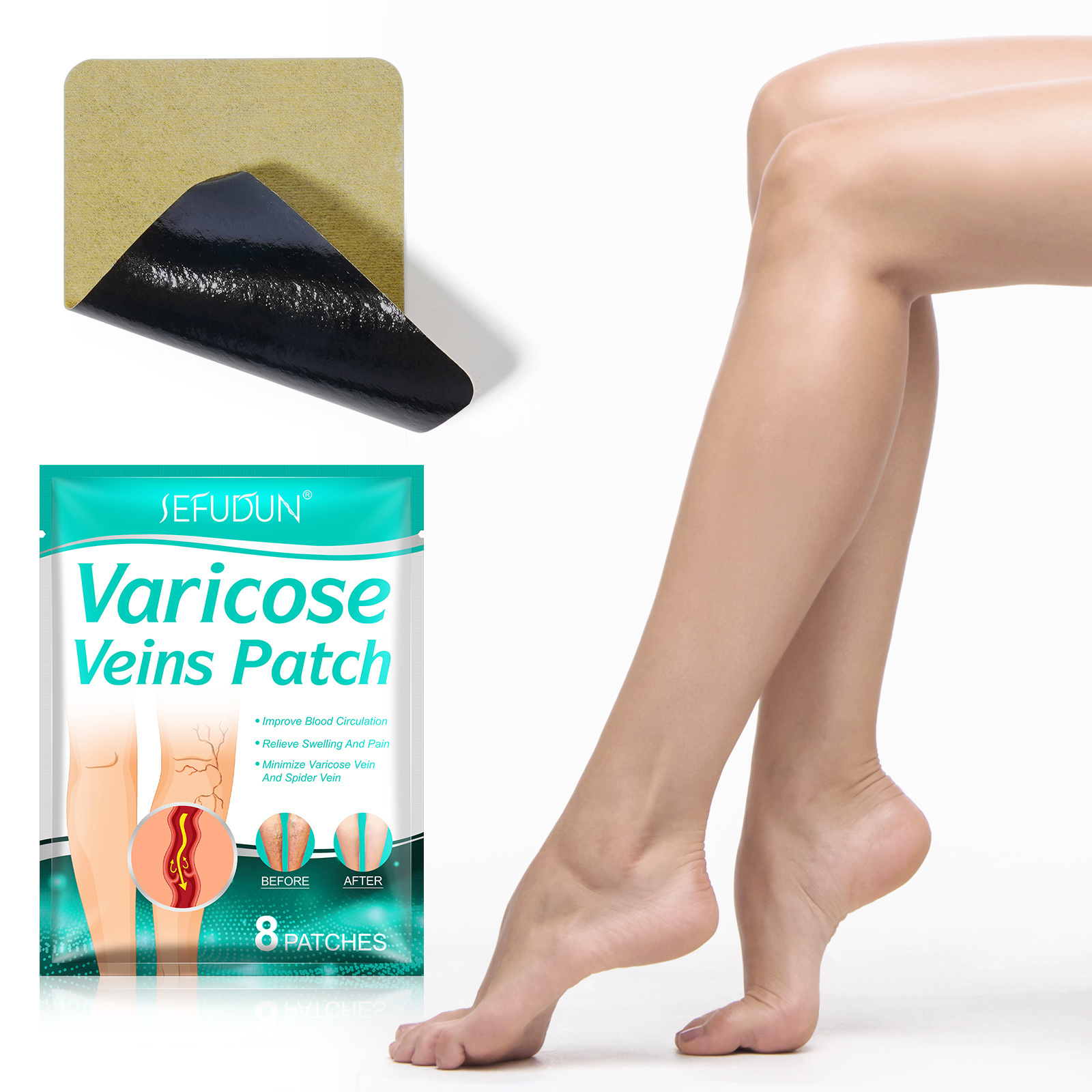 OEM Herbal Health Care Varicose Veins Treatment Patch Improve Blood Circulation Relieve Swelling Pain Varicose Medical Patch