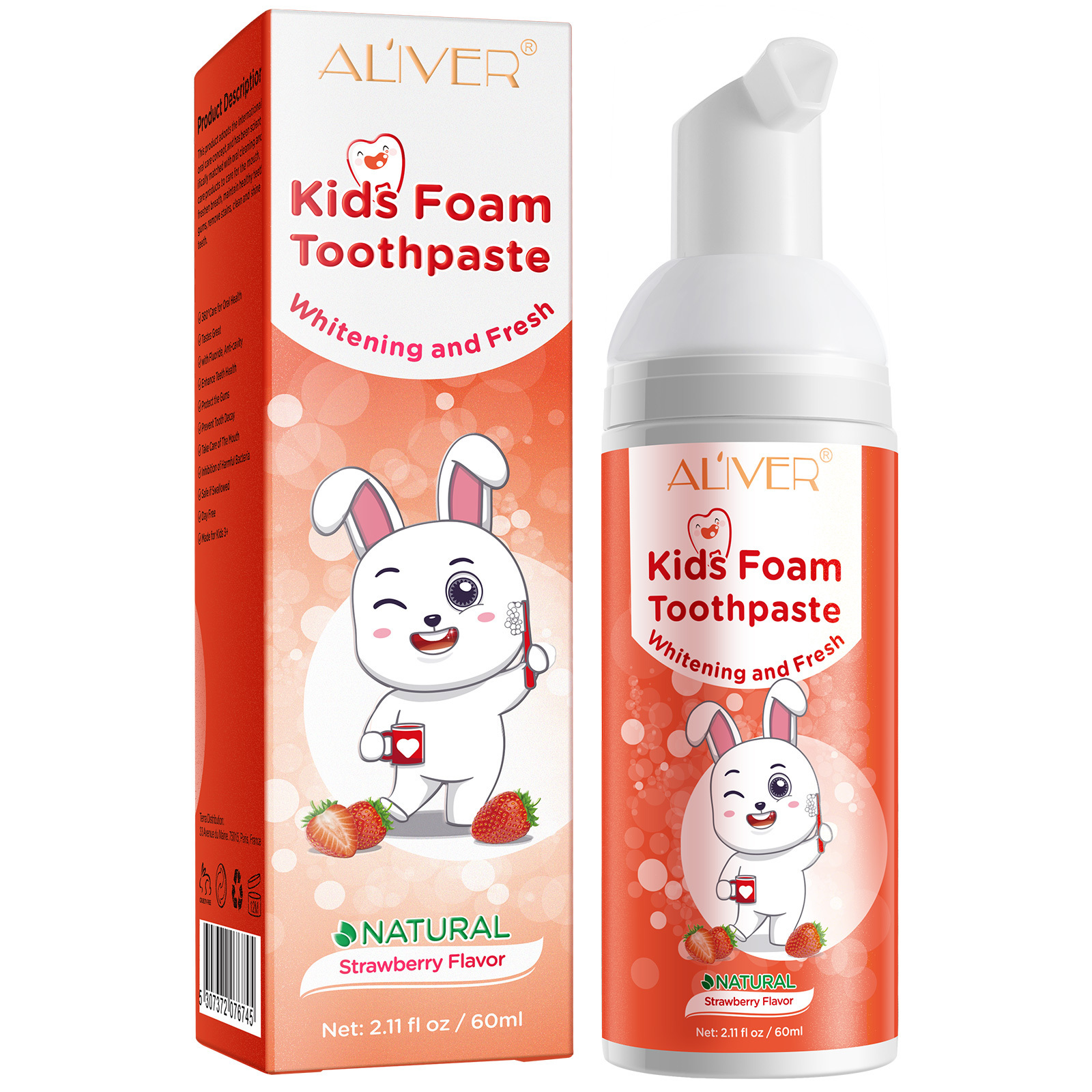 Wholesale Safe Natural Child Toothpaste Various Fruit Flavors Dental Hygiene Teeth Whitening Kids Foam Toothpaste