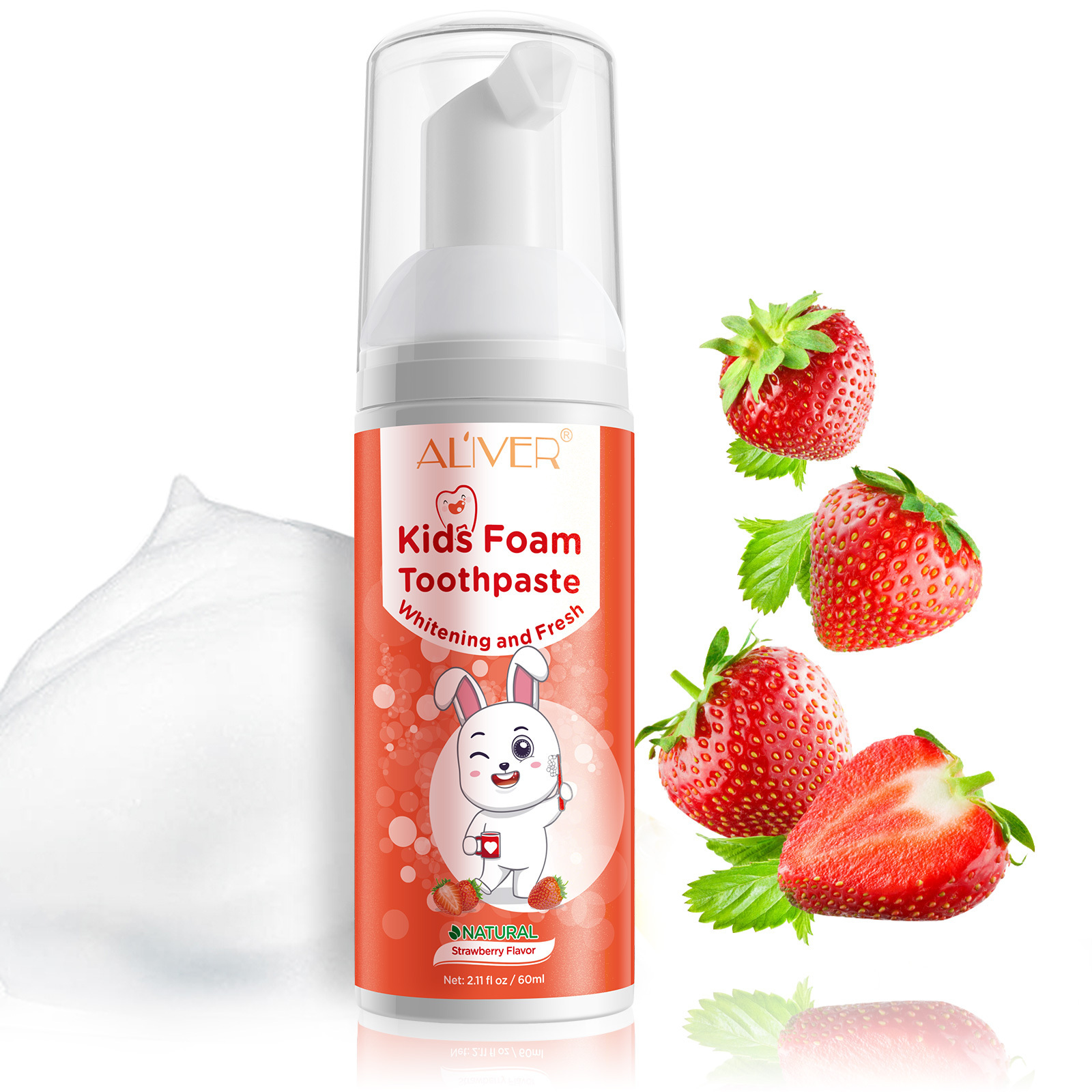 Wholesale Safe Natural Child Toothpaste Various Fruit Flavors Dental Hygiene Teeth Whitening Kids Foam Toothpaste