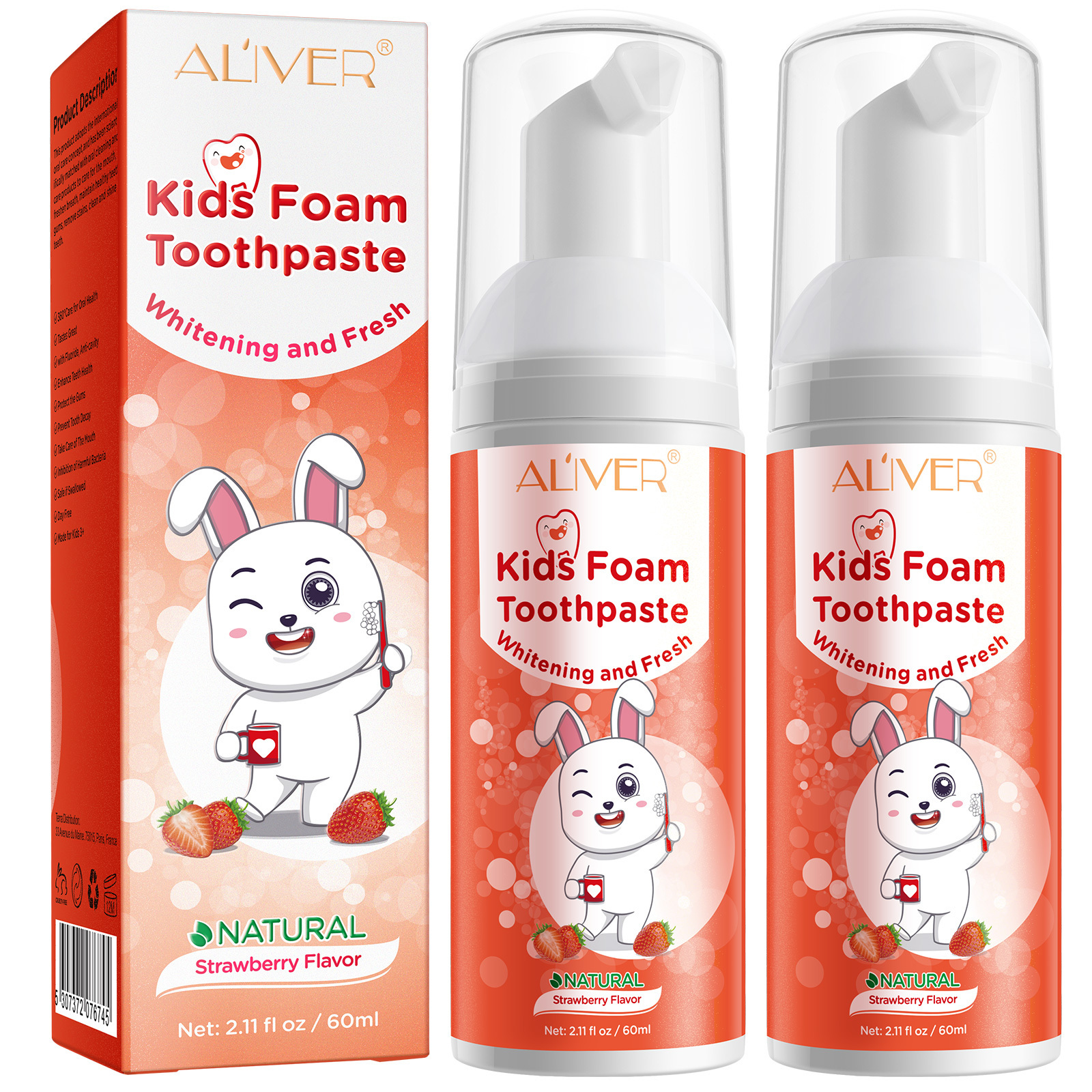 Wholesale Safe Natural Child Toothpaste Various Fruit Flavors Dental Hygiene Teeth Whitening Kids Foam Toothpaste