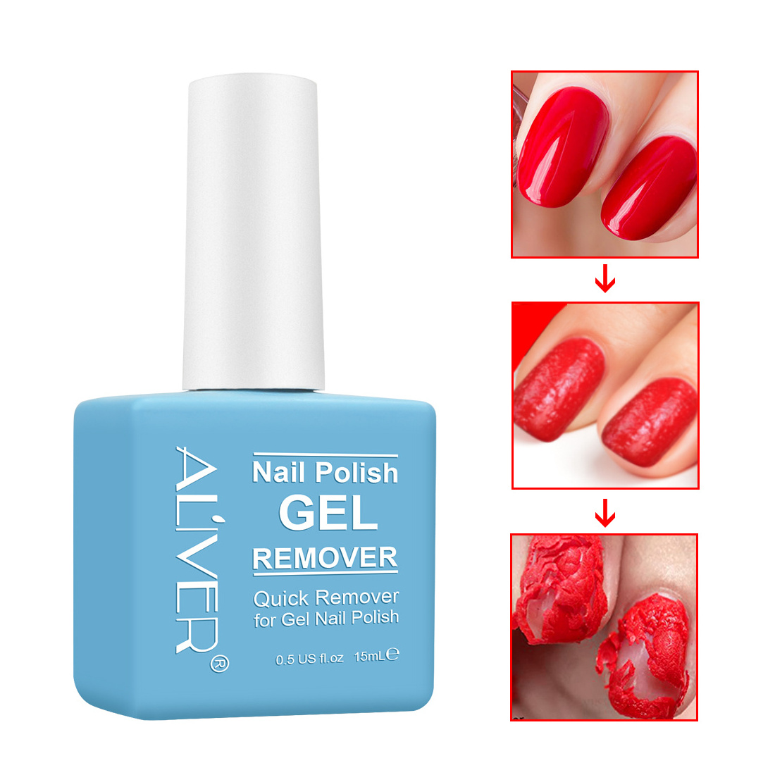 Magic nail polish remover that quickly and easily removes nail gel in 3-5 minutes