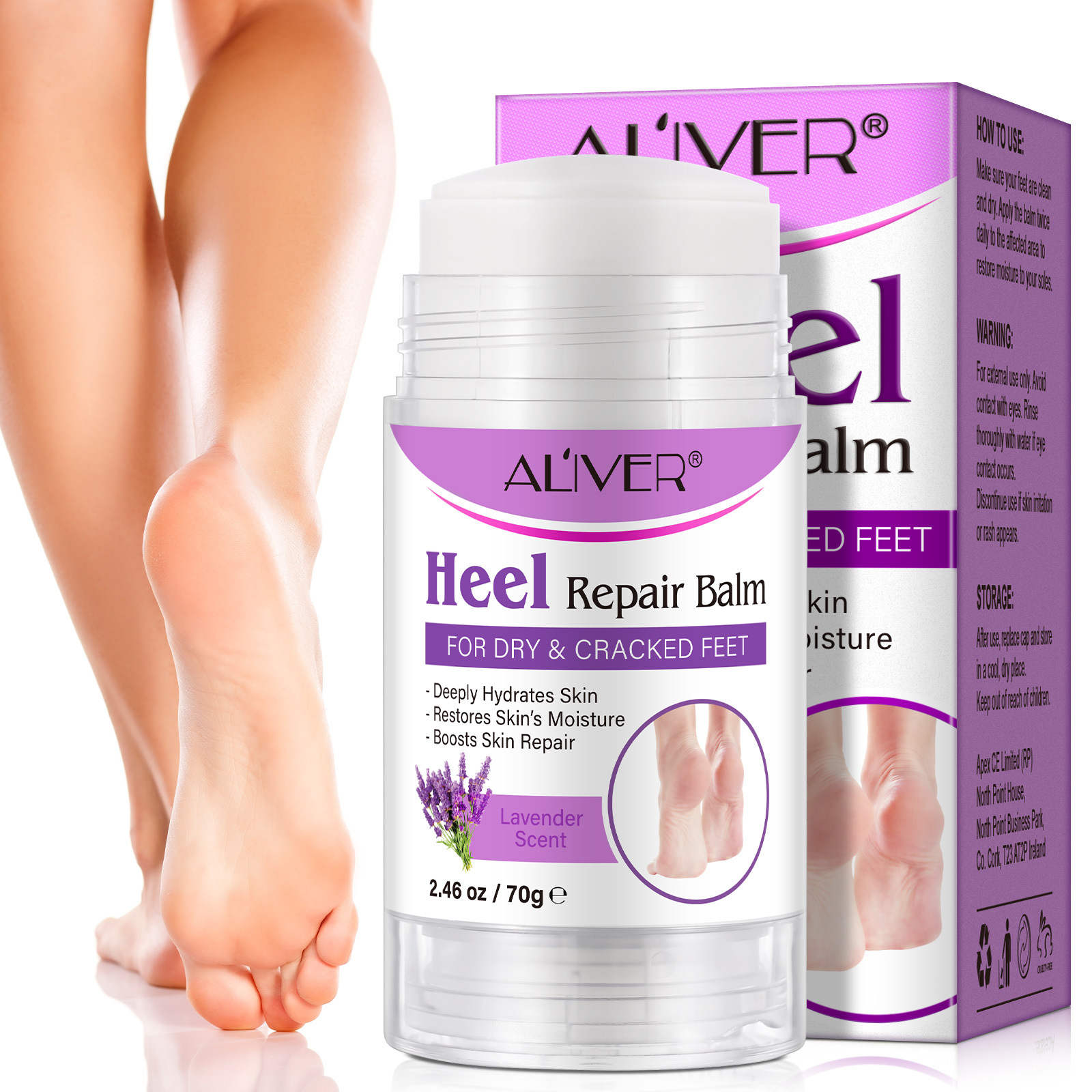 ALIVER Natural Organic Foot Care Heel Repair Cream Intensive Moisturizing Anti Crack Peeling Dead Skin Removal Heel Repair Balm