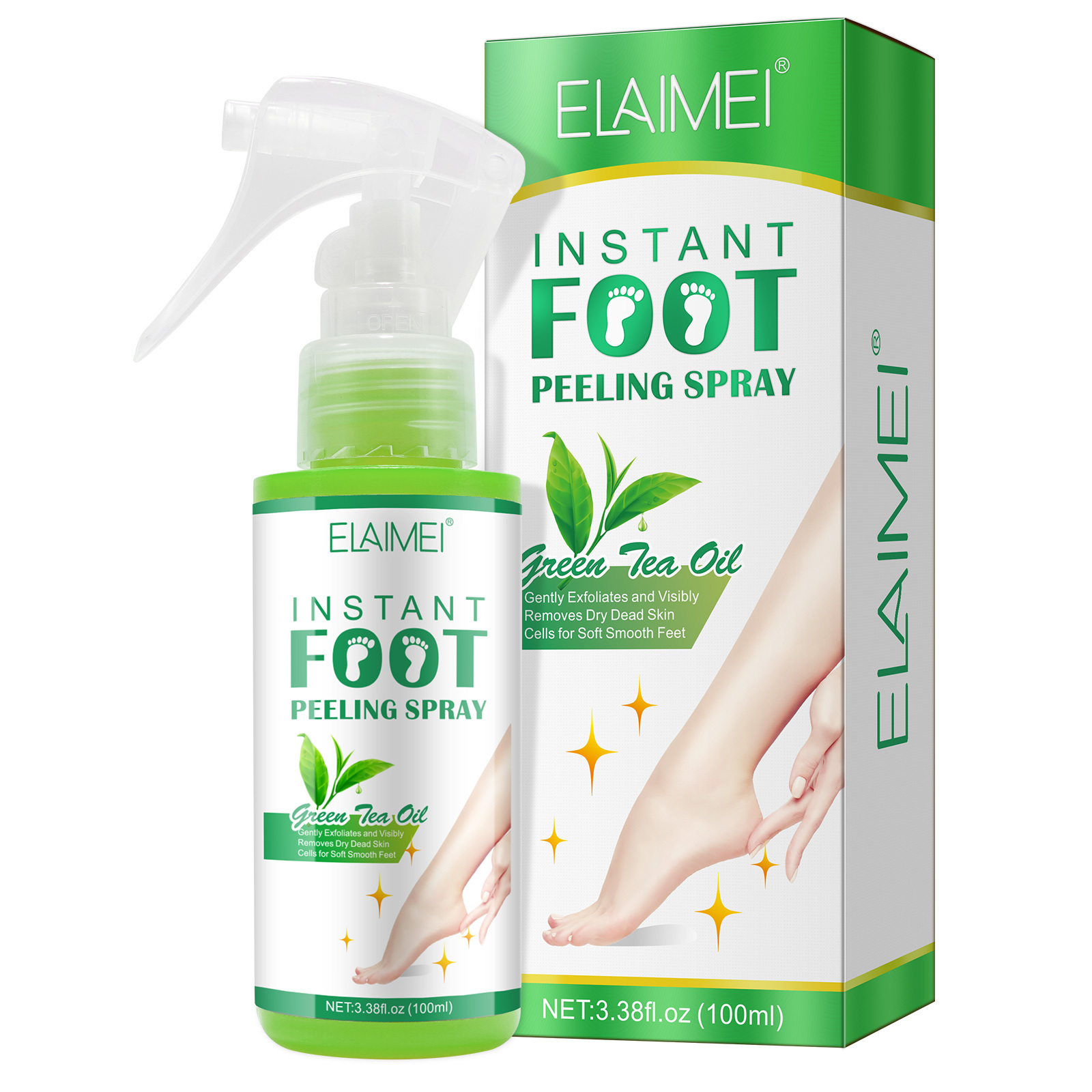 ELAIMEI  Remove Foot Dead Skin Spray Instant Foot Peeling Spray Foot Exfoliation Spray