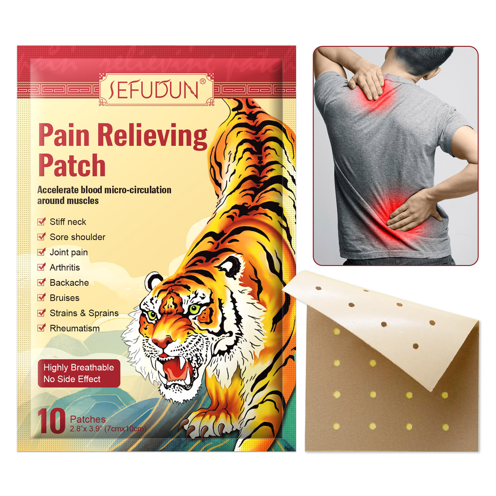 Fast Acting Long Lasting Herbal Warming Pain Relieving Heat Patches 10 Pcs Pain Relief Plaster for Arthritis Back Shoulder Joint