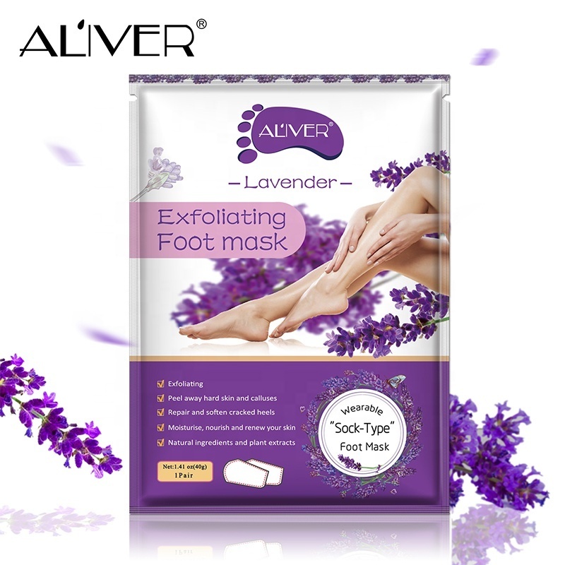 Aliver Lavender Moisturizing Foot Mask Effectively exfoliates and softens calluses