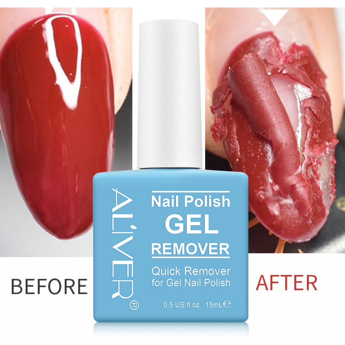 Magic nail polish remover that quickly and easily removes nail gel in 3-5 minutes