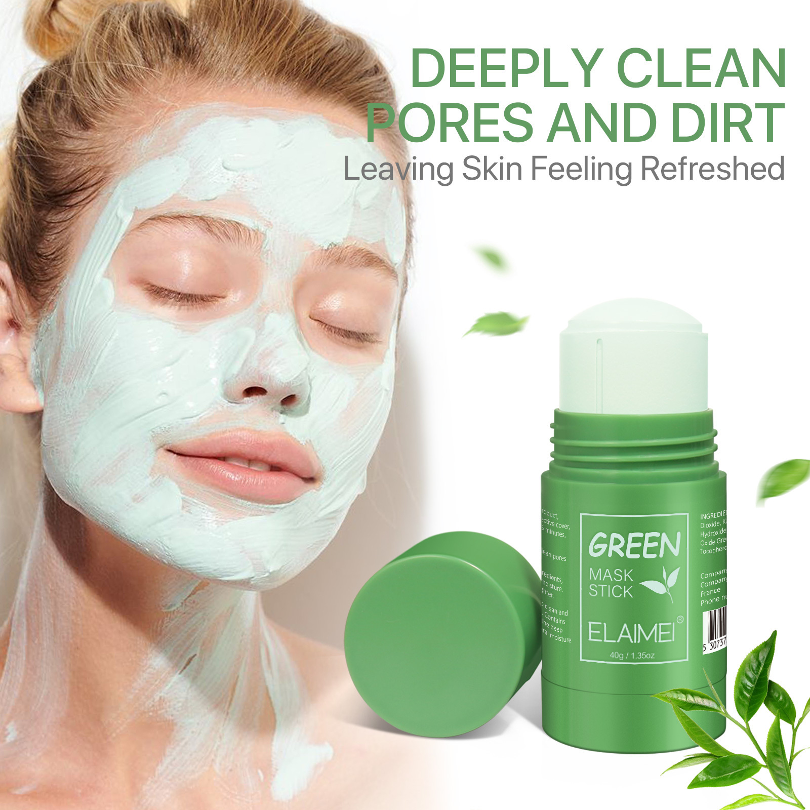 Dropshipping Face Skin Care Cleansing Mask Purifying Clay Cream Face Mud Private Label Organic Green Tea Mask Stick