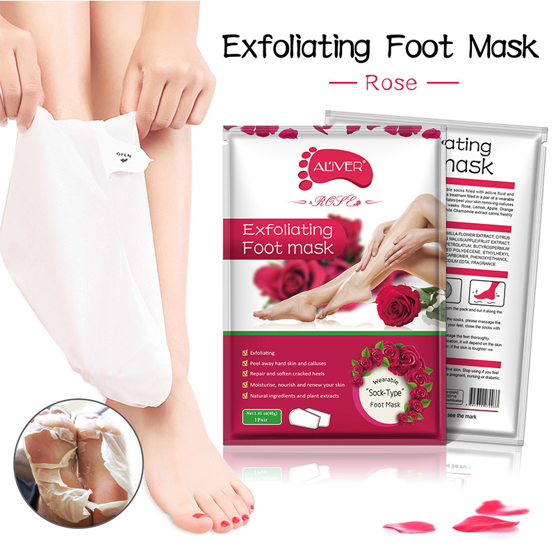 aliver repair rough heel remove dead skin exfoliating foot peeling off mask