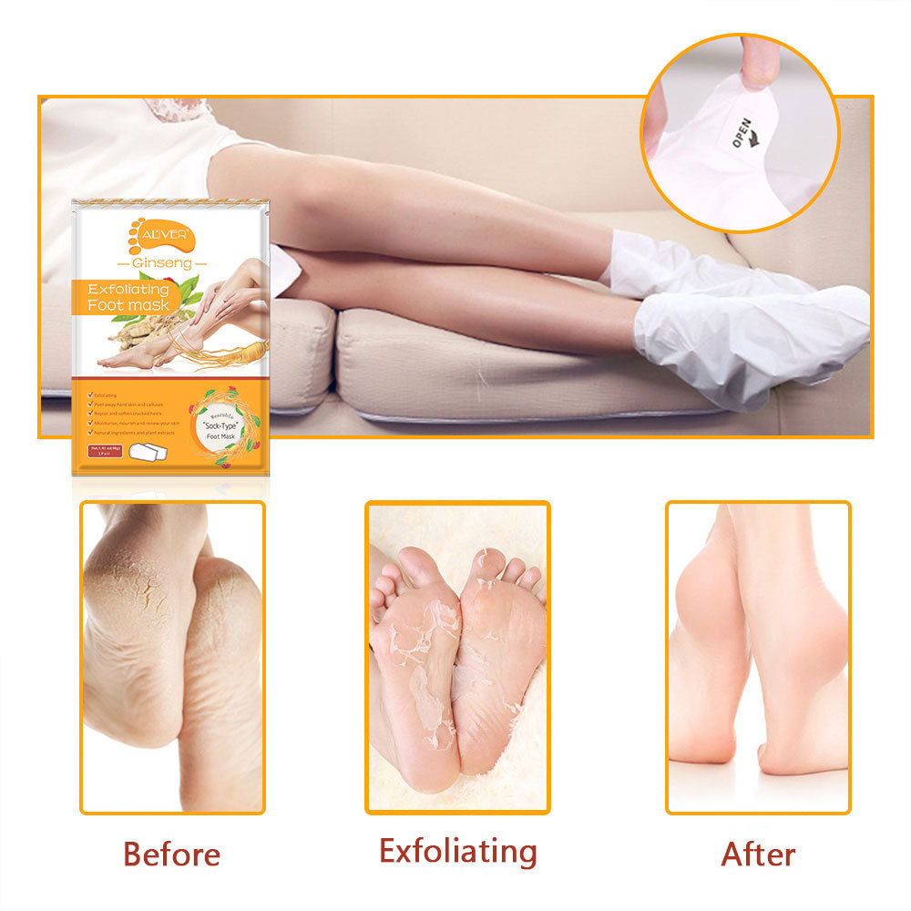 Private Label Organic Moisturizing Repair Soften Cracked Socks Feet Mask Skin Care Product Ginseng Foot Mask