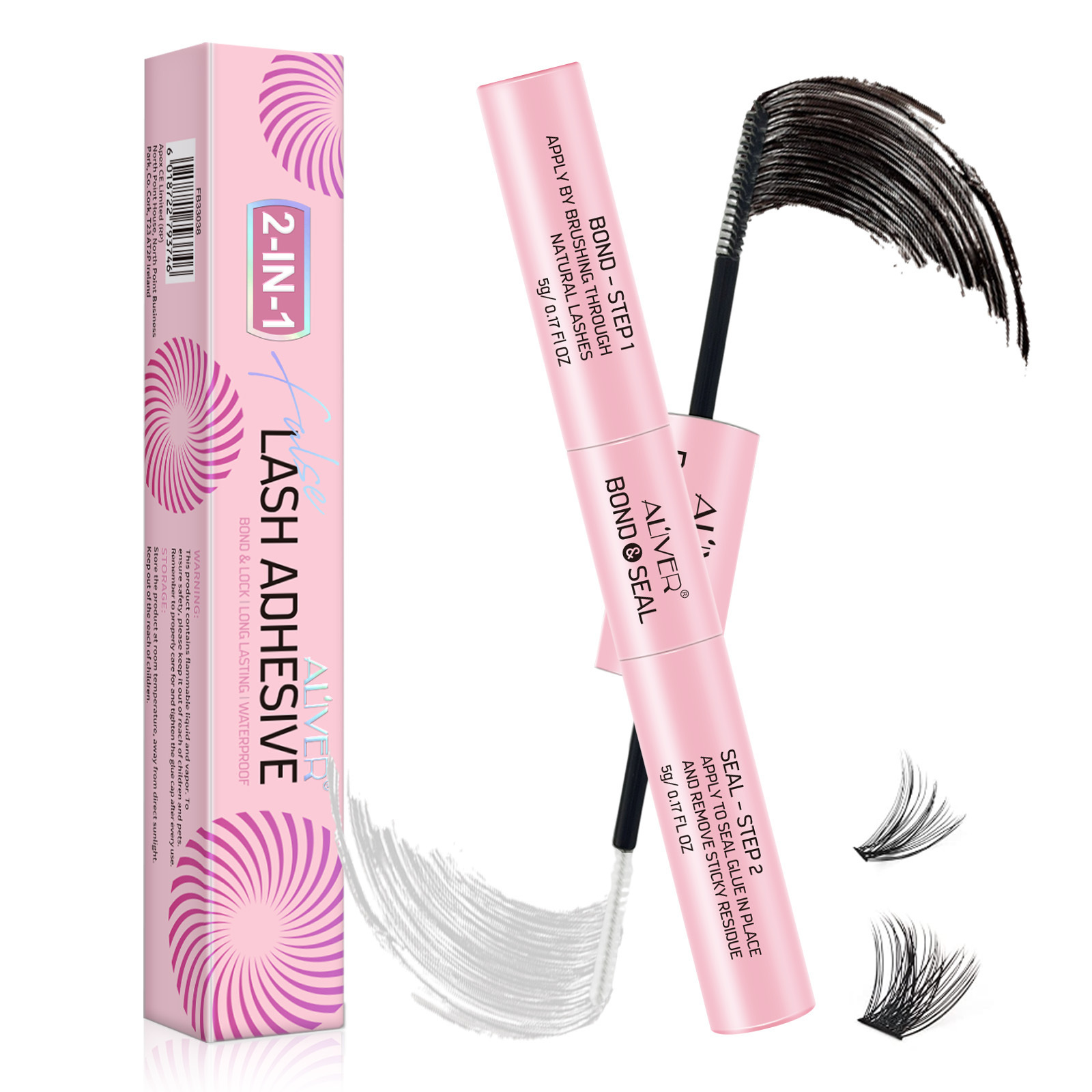 New 2 in 1 Lash Adhesive and Lock Waterproof Strong Hold Glue Sealant Cluster Lash Bond and Seal for DIY Lash Extension