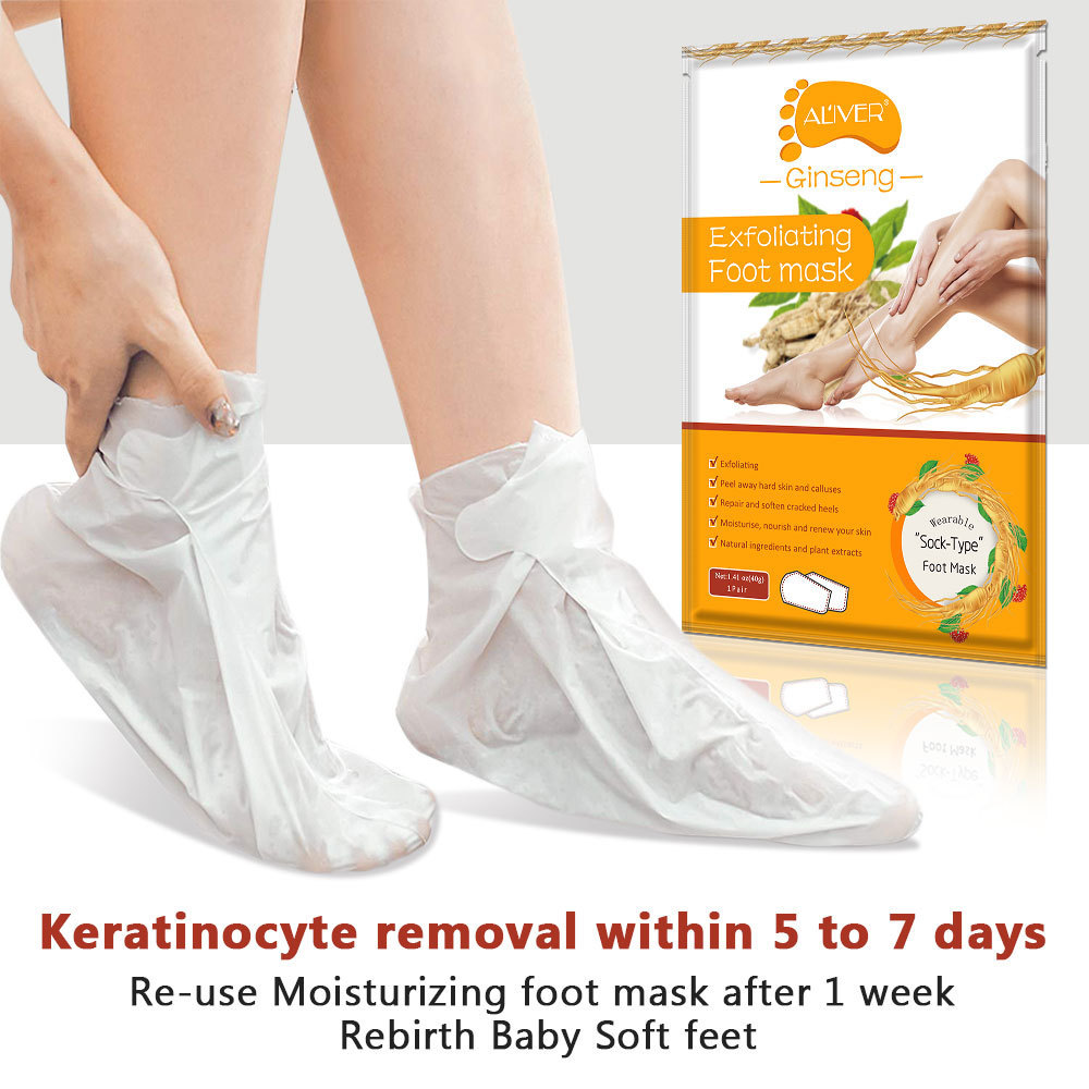 Private Label Organic Moisturizing Repair Soften Cracked Socks Feet Mask Skin Care Product Ginseng Foot Mask