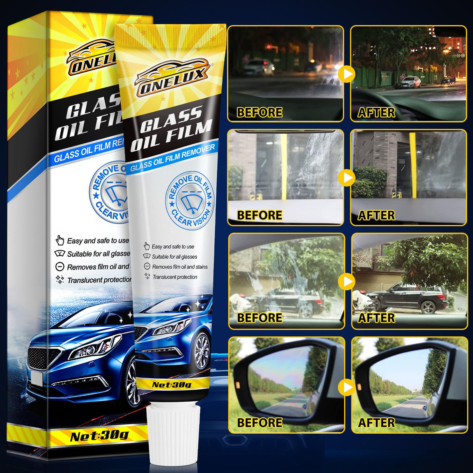 Automobile Windscreen Stain Removal Cleaner Multifunctional Windshield Cleaning Car Glass Oil Film Remover for All Glasses