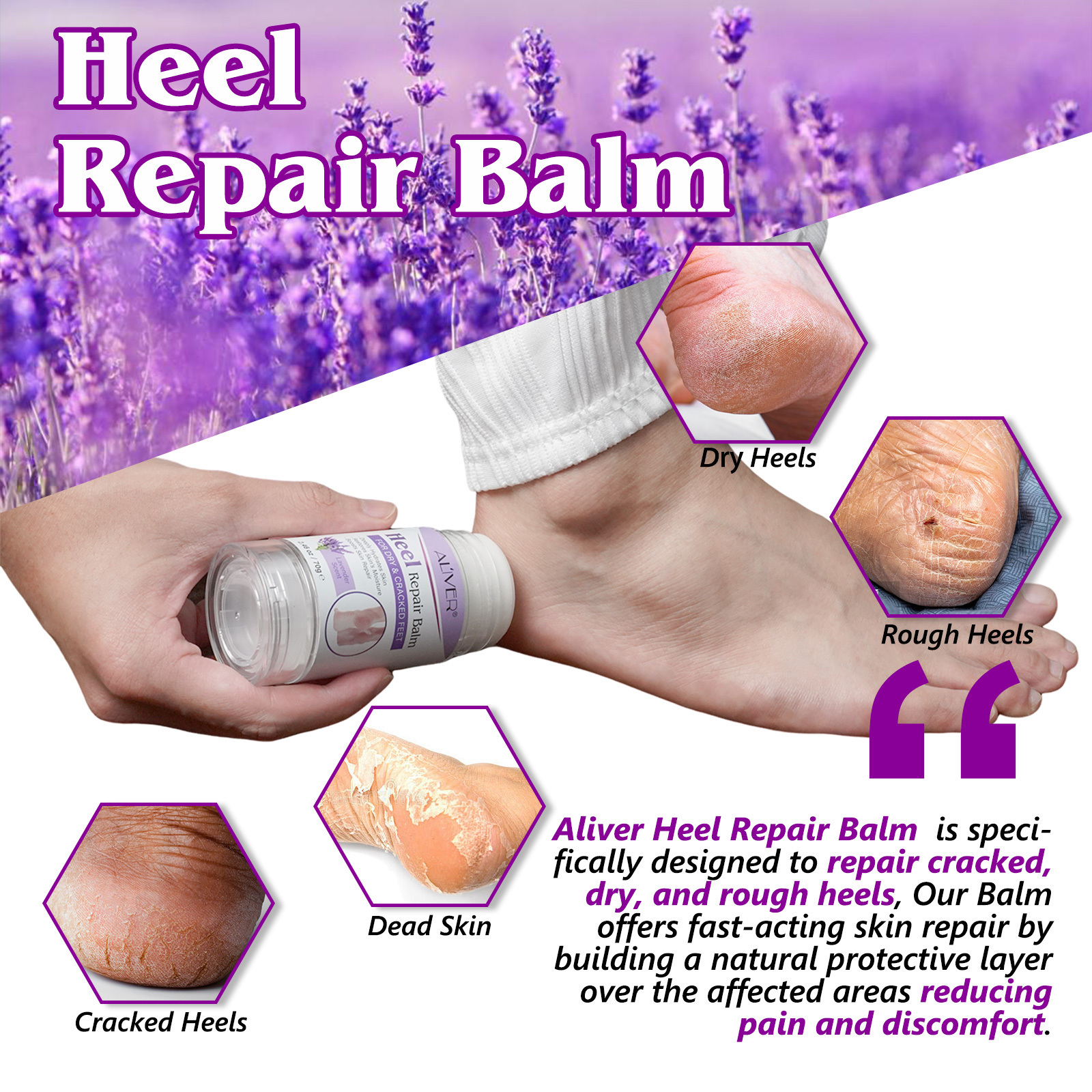 Professional Skin Deep Moisturizing Foot Healing Cream Cracked Heel Repair Balm Stick for Dry Cracked Feet Treatment