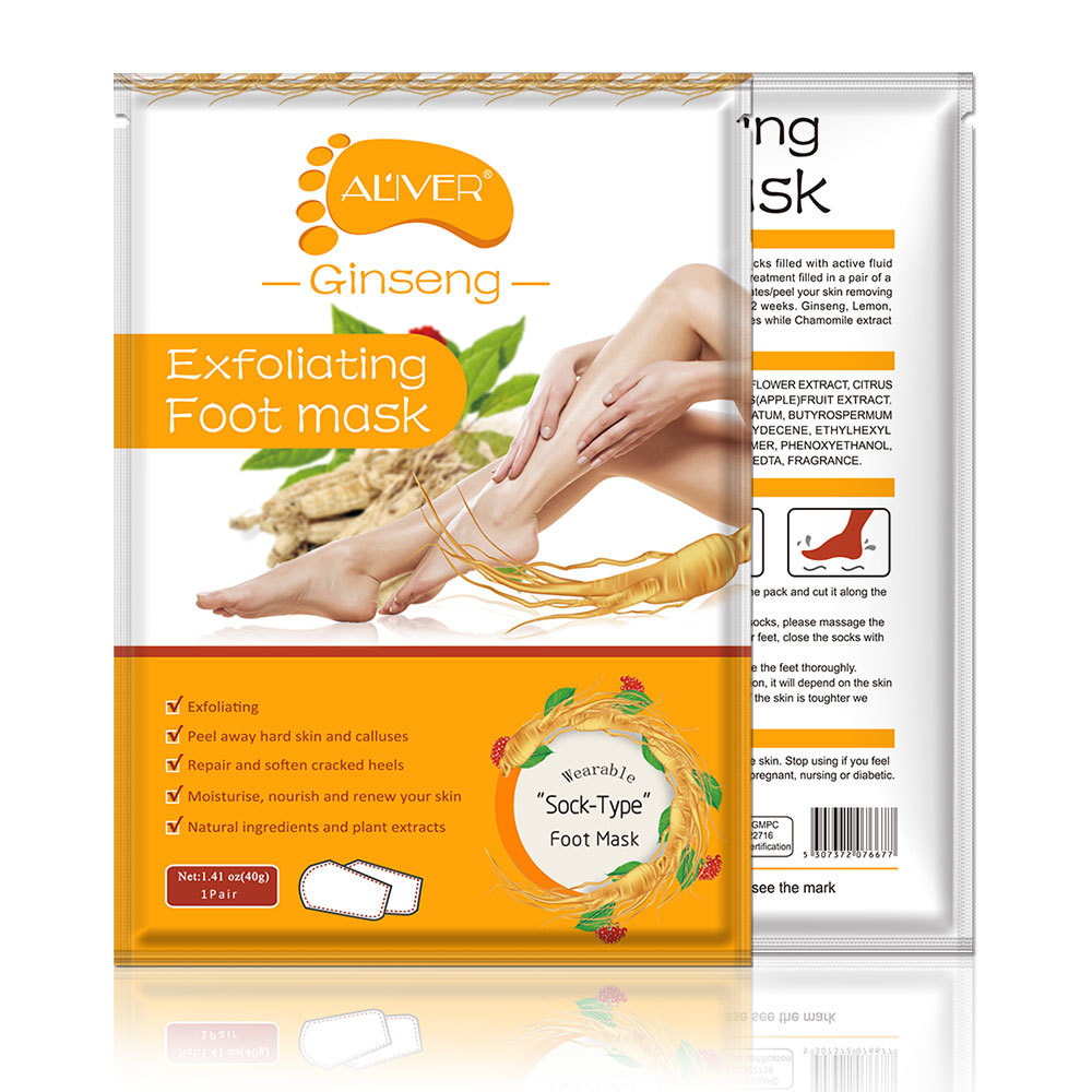 Private Label Organic Moisturizing Repair Soften Cracked Socks Feet Mask Skin Care Product Ginseng Foot Mask