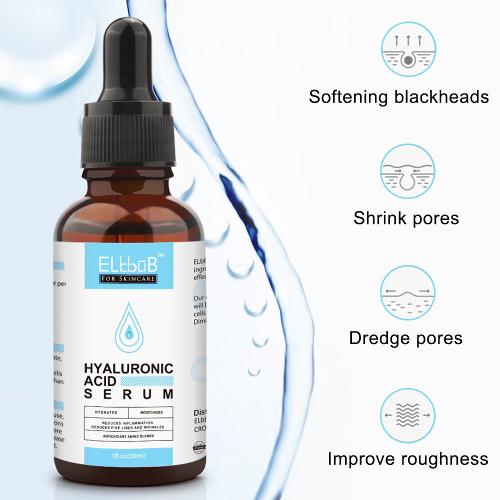 Custom Logo 30ml Pure Facial Serum Bulk Blue Vegan Collagen Hydrating Hyaluronic Acid Serum for Skin Repairing