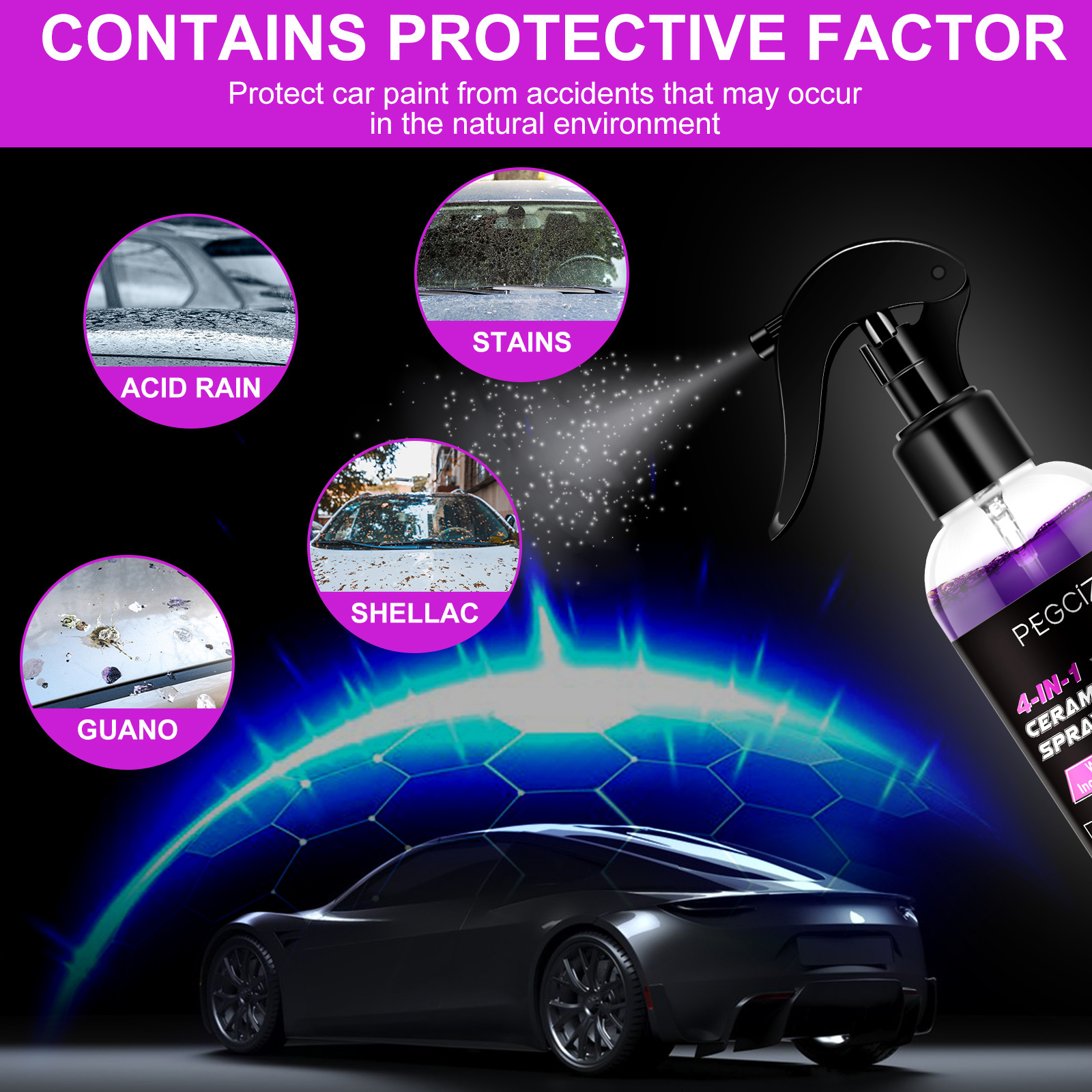 Custom Logo Car Glass Ceramic Coating Agent Spray 4 In 1 High Protection Quick Car Coating Spray for Germany Automobile