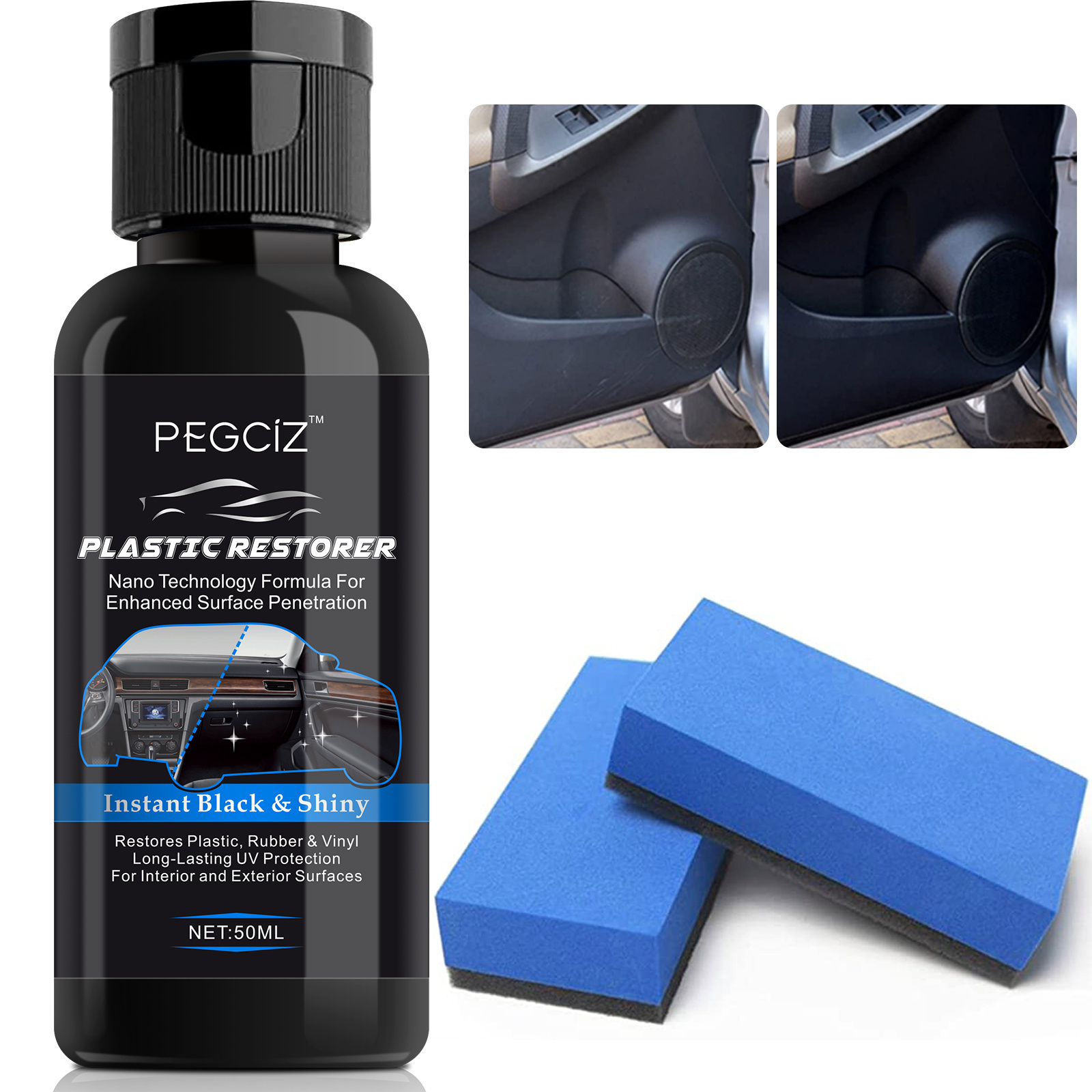 Professional Car Outer Interior Care Trim Panel Cleaner Refurbish Coating Agent Plastic Parts Restorer Liquid for Car Exterior