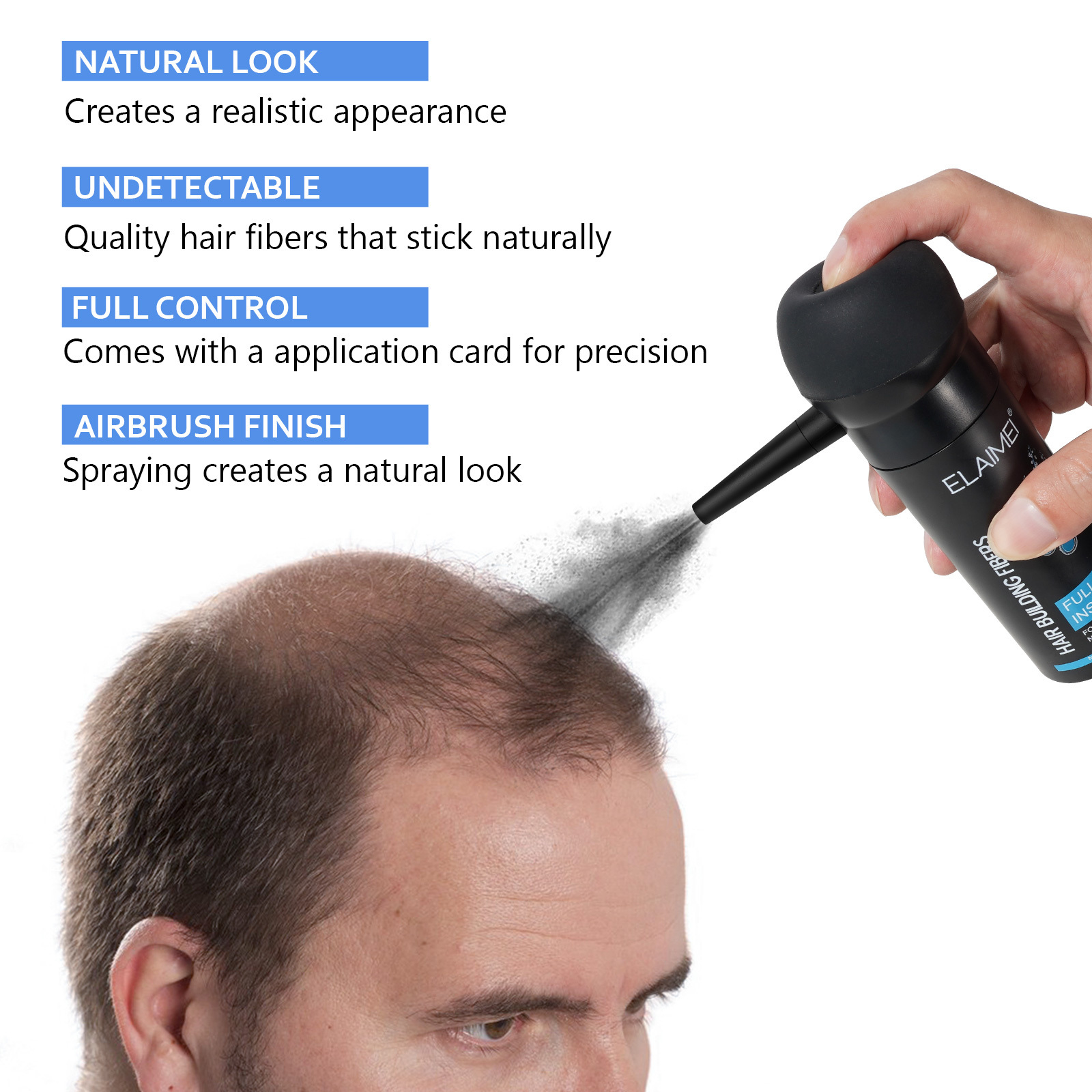 High Quality Hair Building Fiber Set Waterproof Premium Hair Fibres Powder for Thinning Hair with Spray Pump Applicator