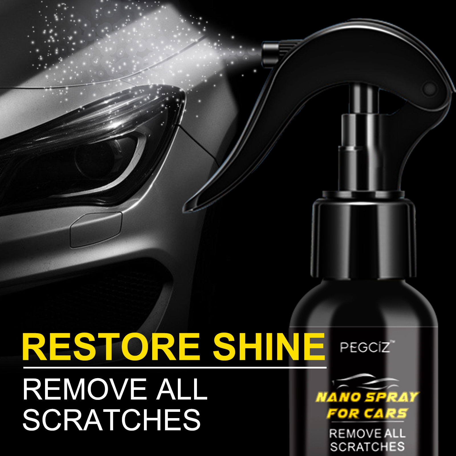 PEGCiZ 120ml Car Paint Scratch Remover Nano Repairing Spray Agent Restore Shine Nano Spray Coating for Cars Remove All Scratches