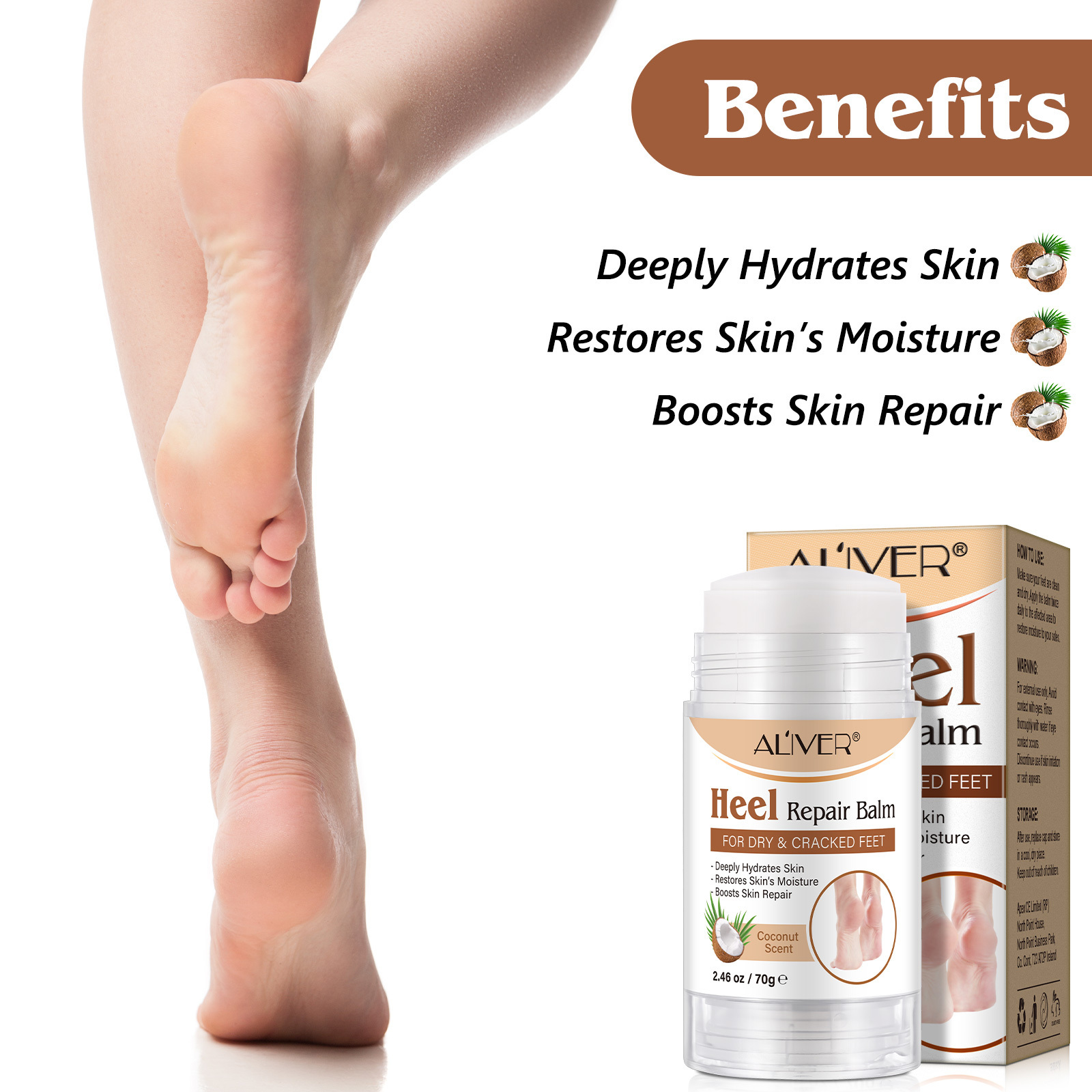 Dry Skin Rough Heels Cracked Heel Repair Balm Stick for Dry Cracked Feet Treatment with Shea Butter and Olive Oil