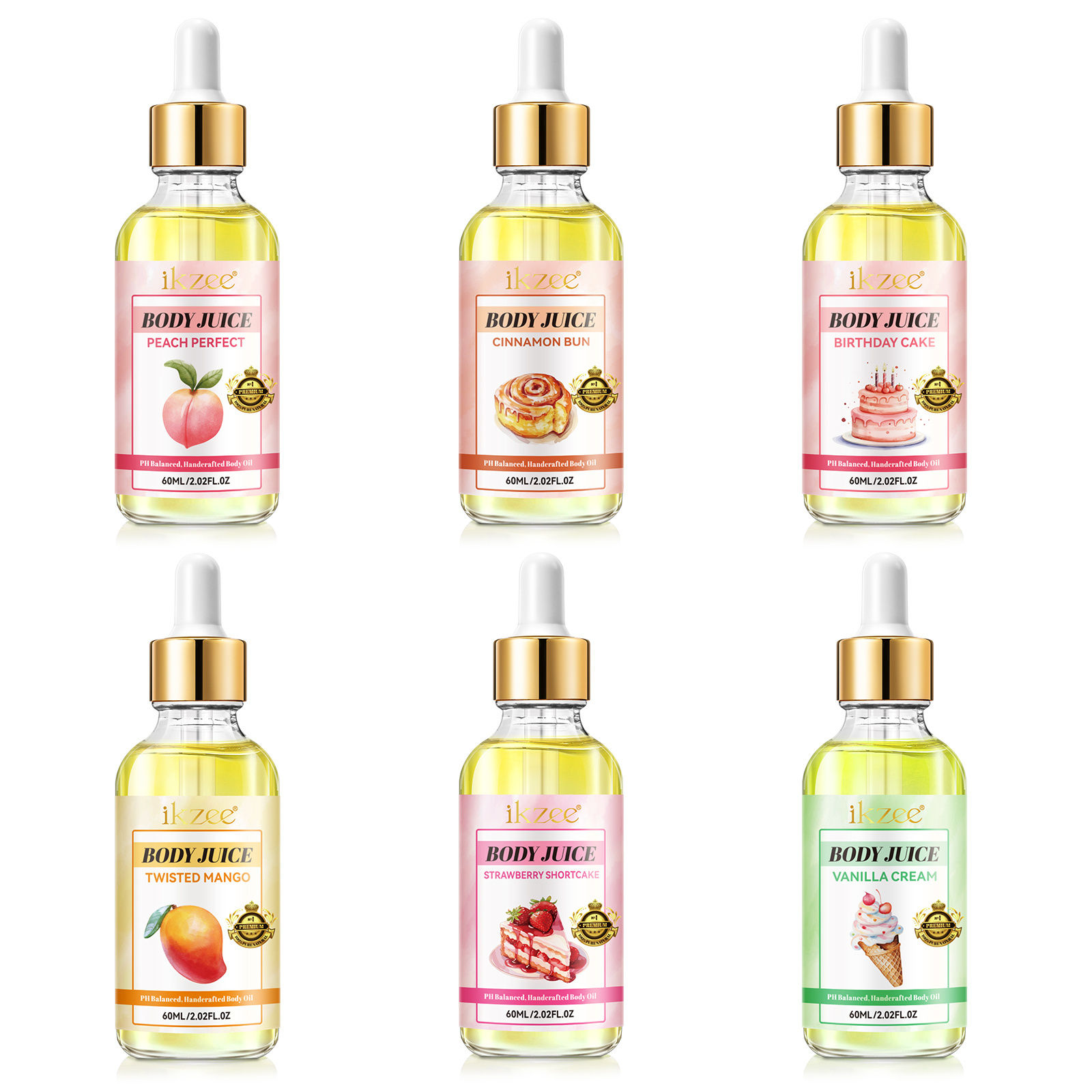 Private Label Nourish Skin Anti-Aging Firming Body Juice Oil Cinnamon Bun Scented Body Oils For Women PH Balance And Wetness