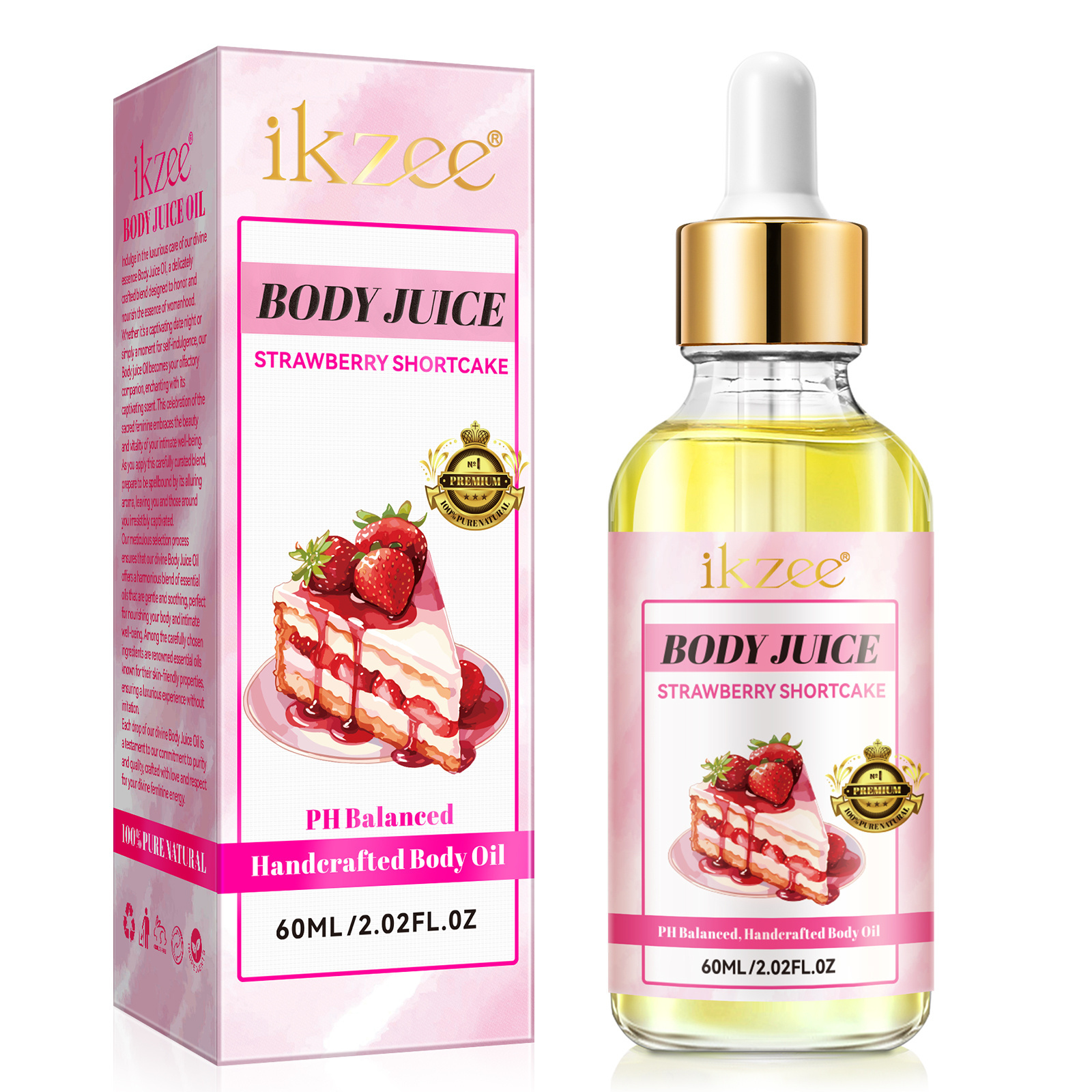 Private Label Nourish Skin Anti-Aging Firming Body Juice Oil Cinnamon Bun Scented Body Oils For Women PH Balance And Wetness