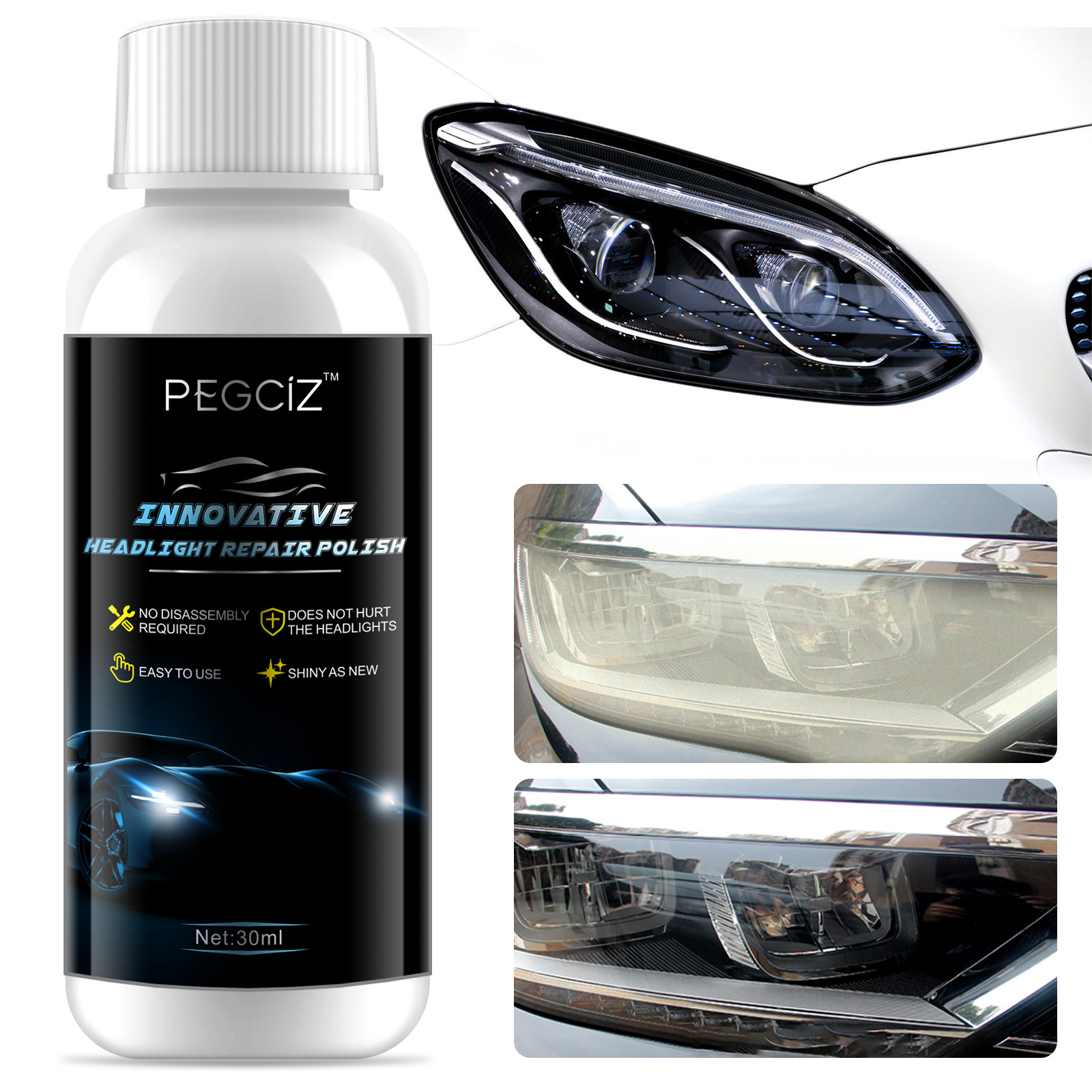 20ml Powerful Advance Headlight Repair Agent Car Headlamp Repair Fluid Liquid Kit Innovative Car Headlight Renewal Polish