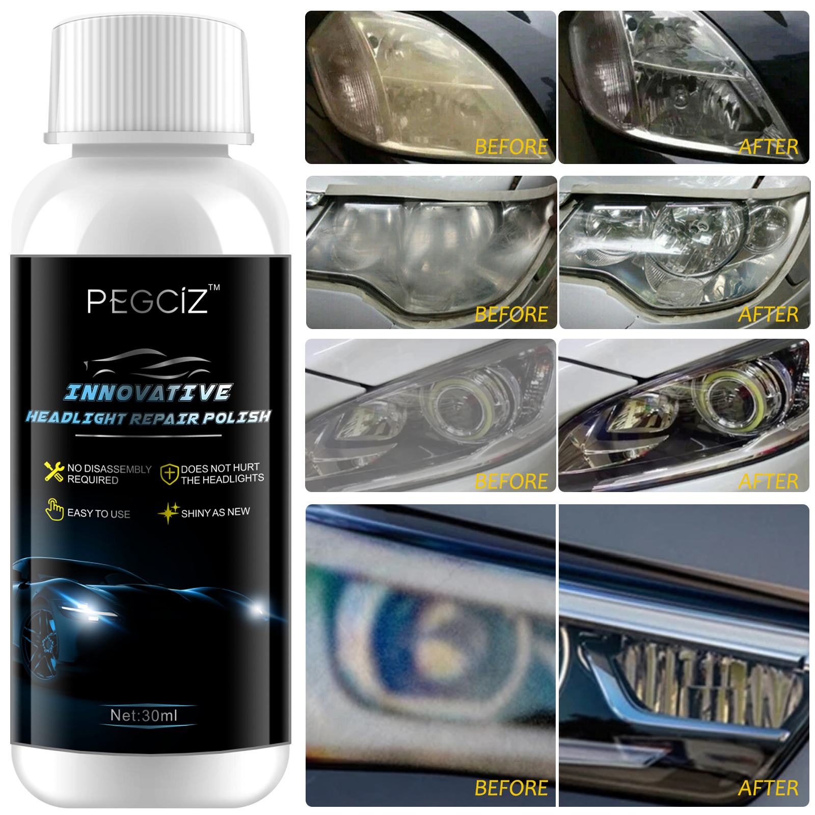 20ml Powerful Advance Headlight Repair Agent Car Headlamp Repair Fluid Liquid Kit Innovative Car Headlight Renewal Polish