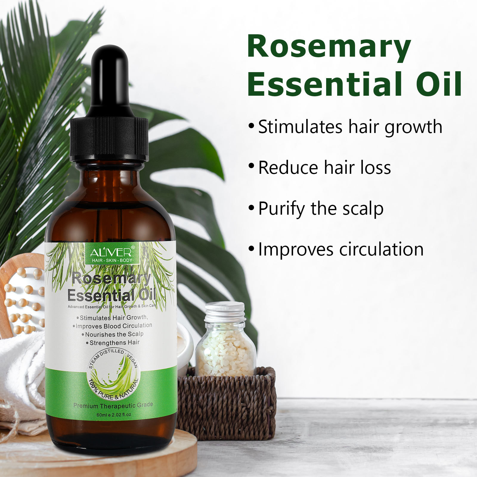 USA UK inStock Private Label Natural Organic Rosemary Essential Oil Women Black Hair Care Products Rosemary Oil Hair Growth