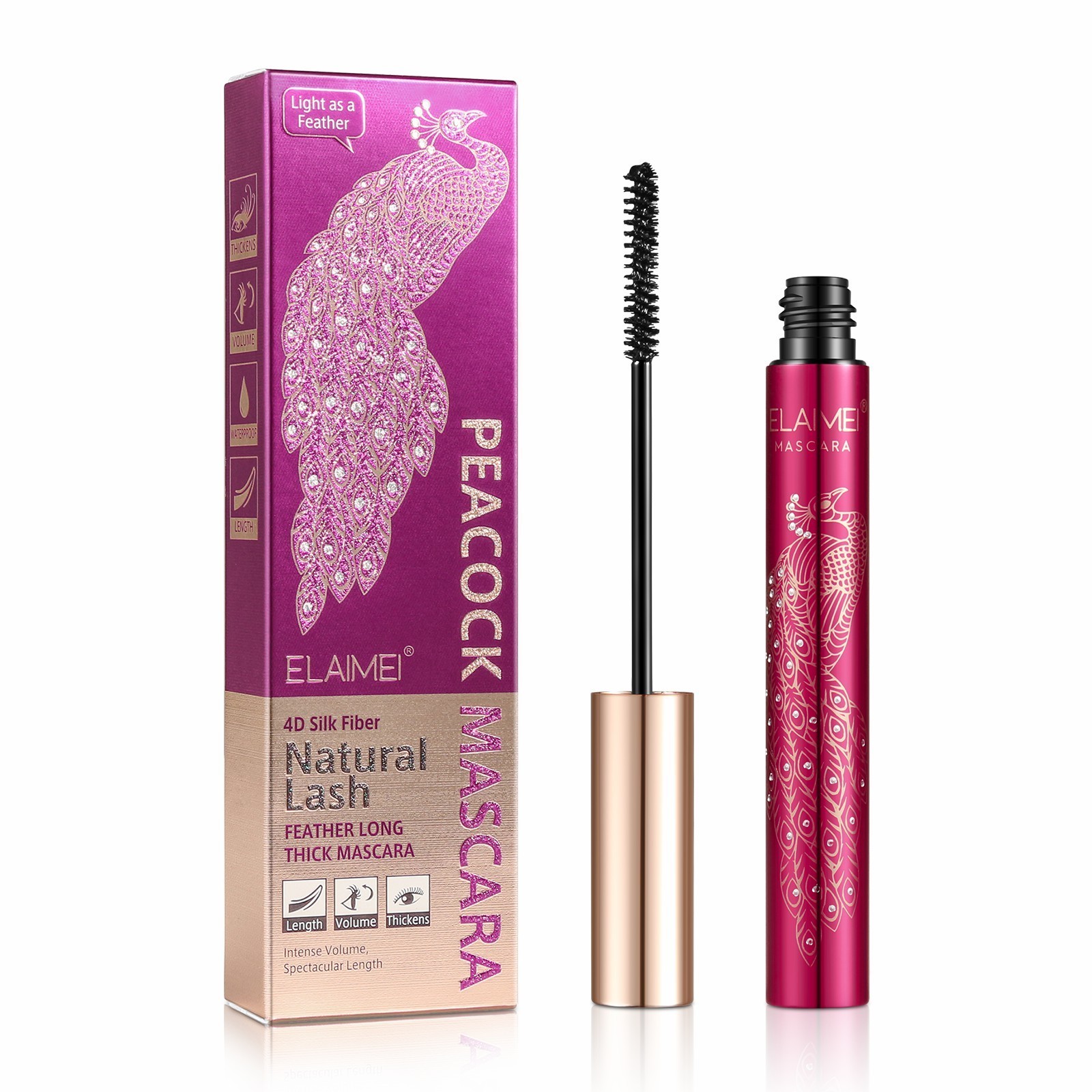 ALIVER New product waterproof beauty eyelash growth private label 4d silk fiber mascara