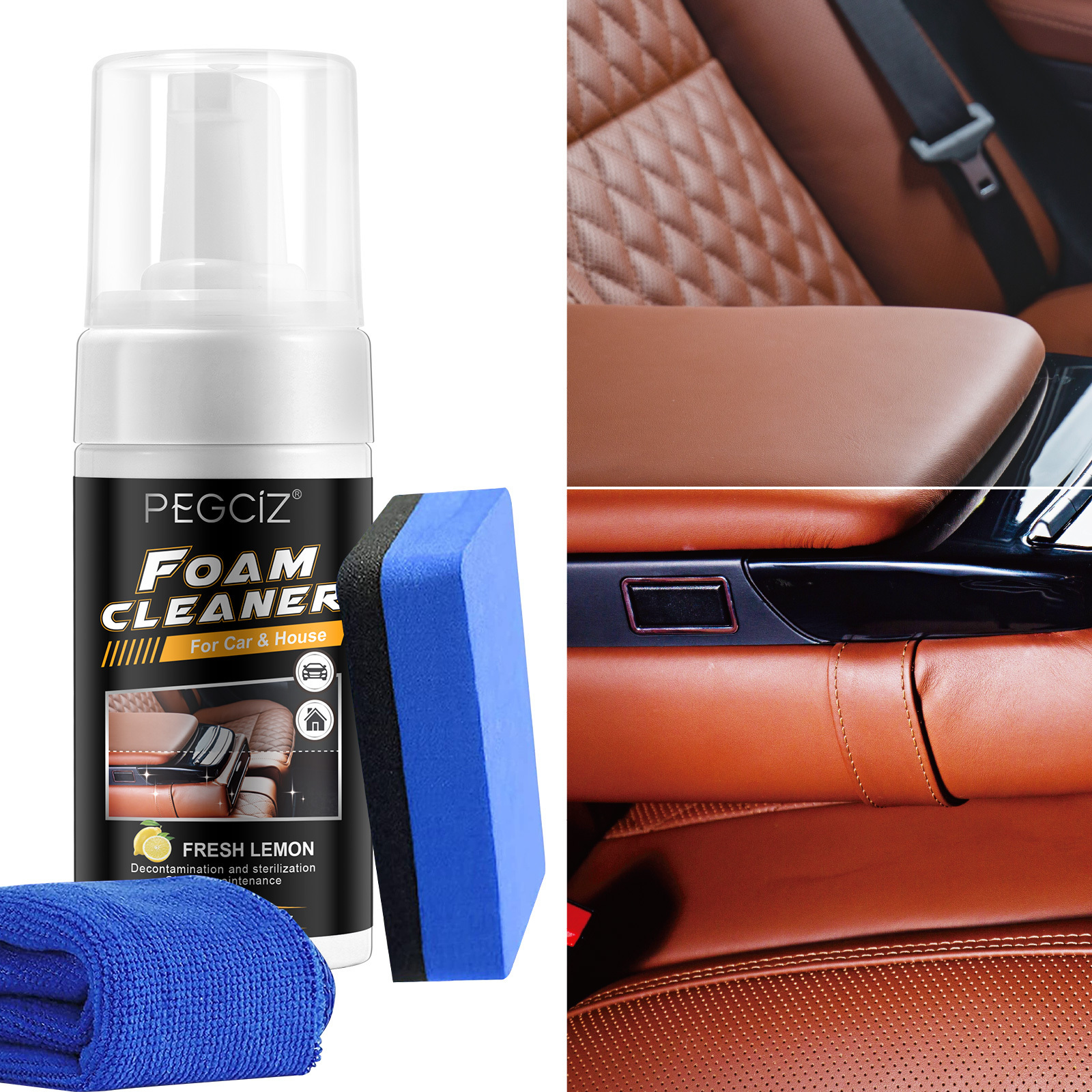 Powerful Stain Removing Foam Cleaner Car Interior Strong Cleaning Spray Decontamination Ceiling Leather Seat Cleaner