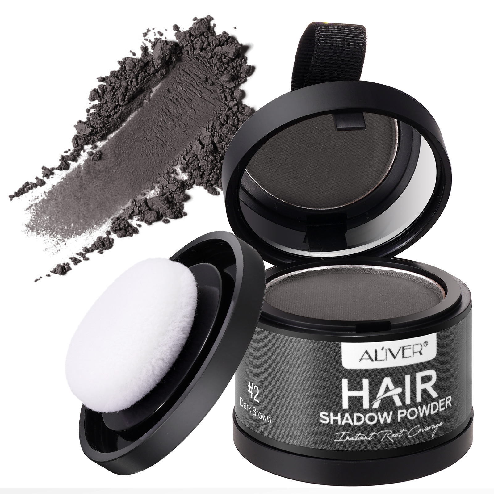 ALIVER Dark Brown Root Touch Up Thinning Hair Powder Instantly Conceals Hair Loss Hairline Powder for Women & Men