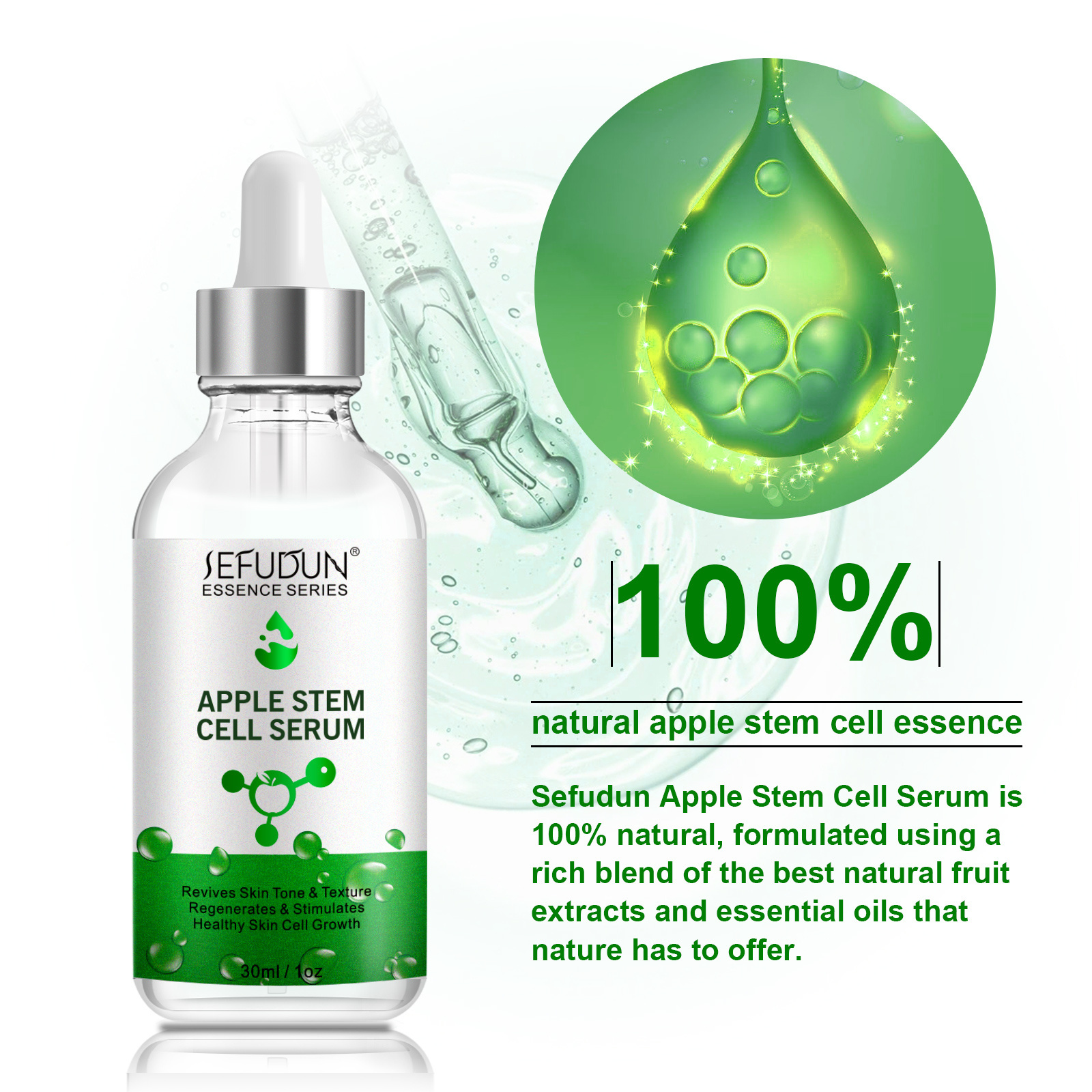 SEFUDUN 30ml Anti oxidat moisturizer hyaluronic-acid hydration boost anti-aging revives skin tone apple stem cell serum