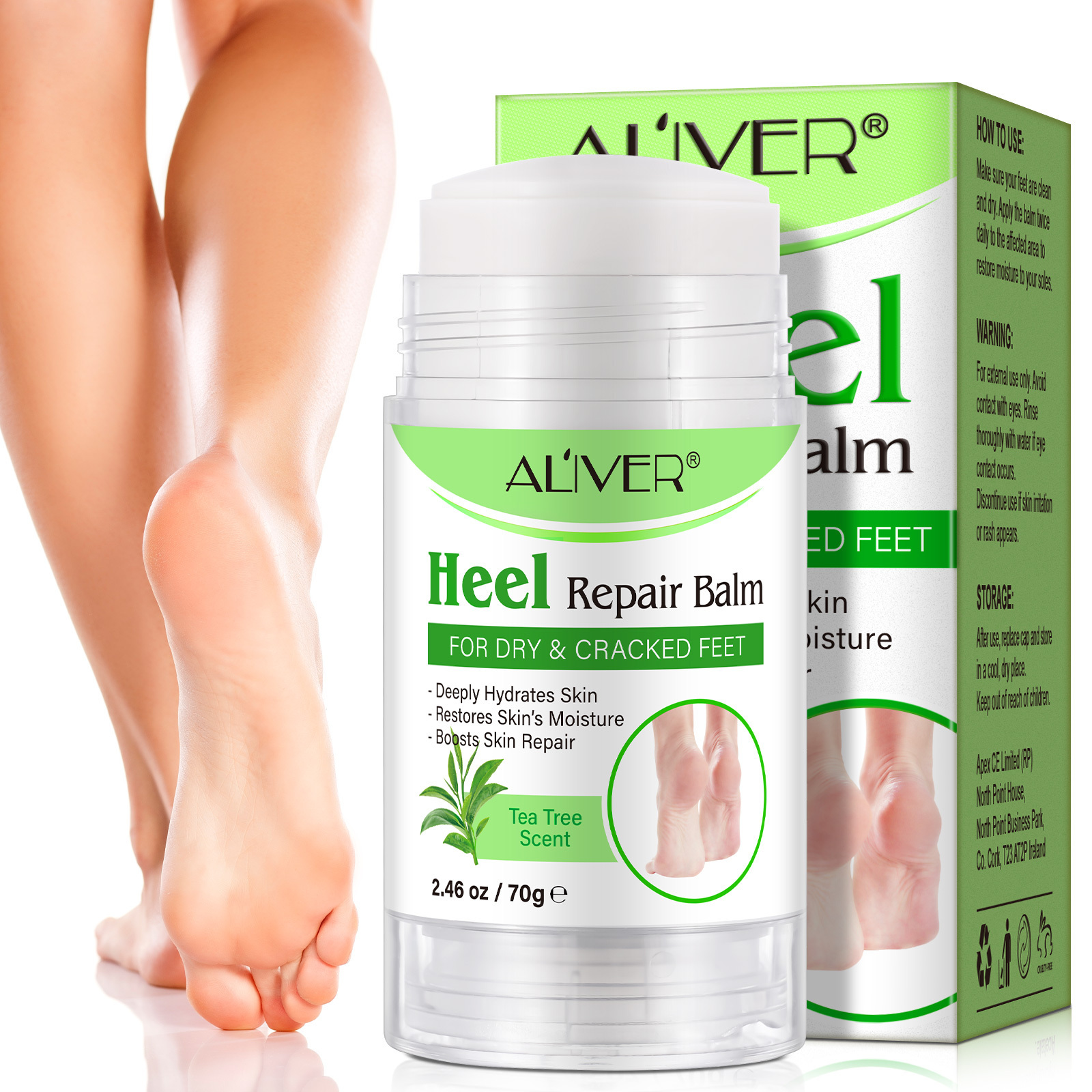 ALIVER boosts skin repair tea tree olive oil private label custom foot care cosmetic cracked heel repair foot balm stick