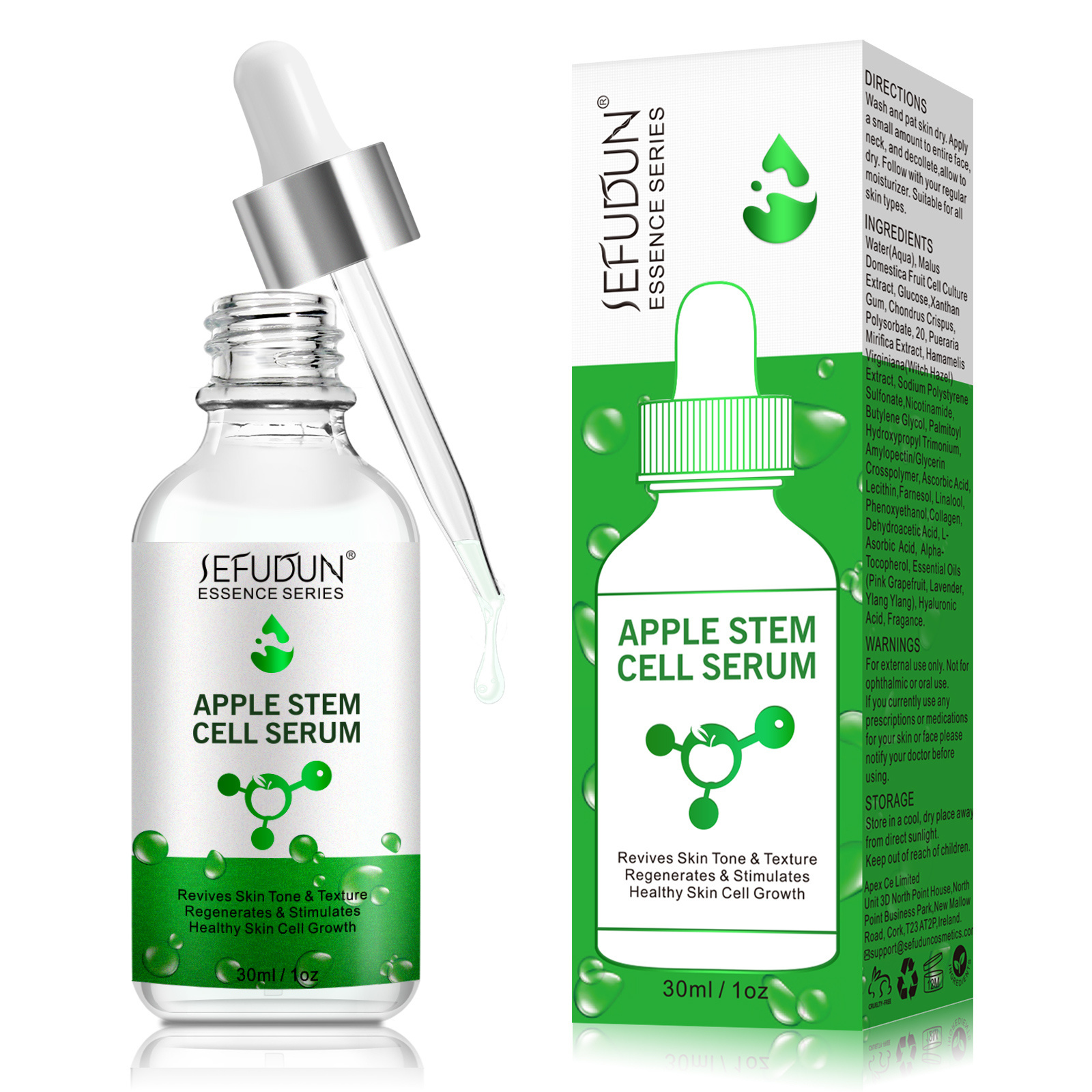 SEFUDUN 30ml Anti oxidat moisturizer hyaluronic-acid hydration boost anti-aging revives skin tone apple stem cell serum