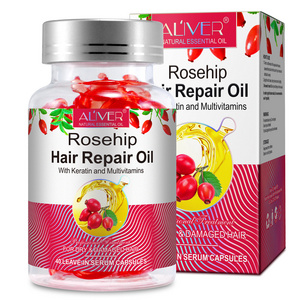 ALIVER private label rosehip hair repair oil deeply nourishes repairs hair scalp seal oil capsule,hair serum rose oil capsules